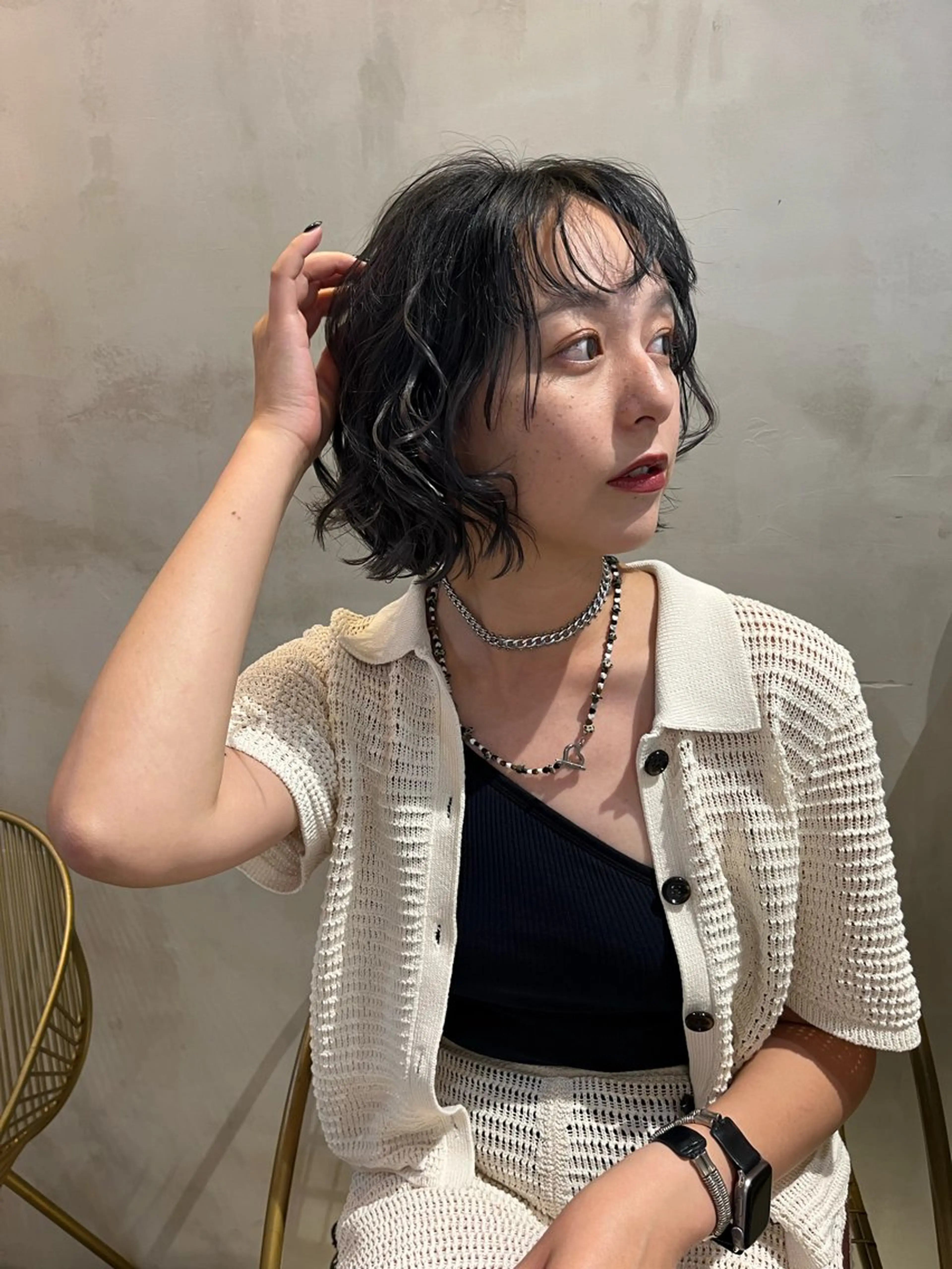 ショート カラー ボブ 似合わせカット ショートヘア 小顔カット ロエ平尾山荘所属・平尾/高宮/艶カラー /ハイライト/綜一郎のヘアスタイル