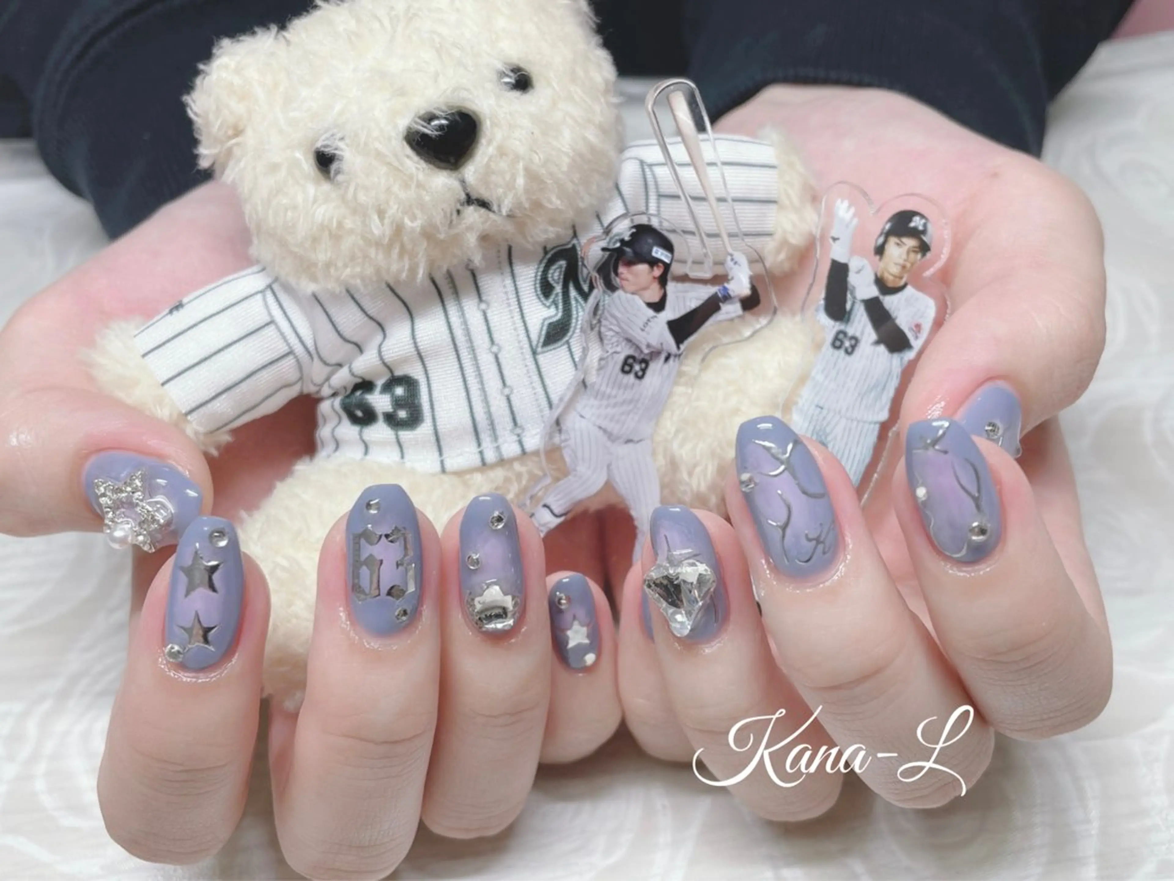 ネイル チークネイル ジェルネイル ハート キラキラネイル ニュアンスネイル 芦辺 香奈のネイルデザイン