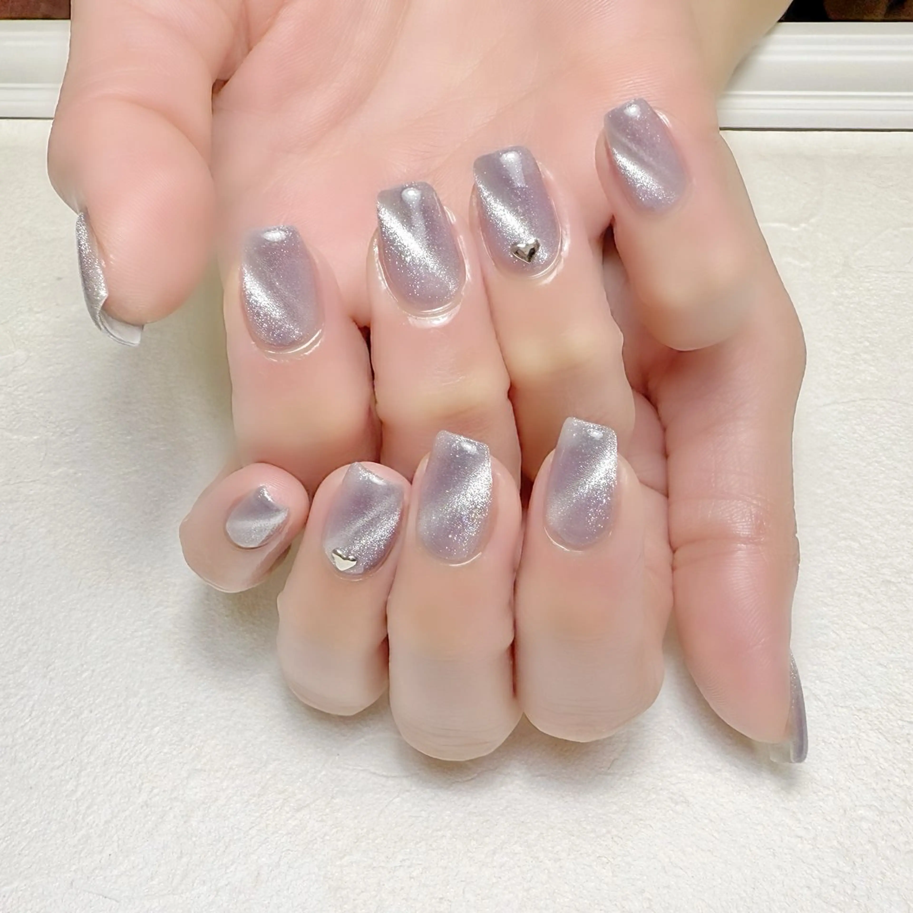 ネイル ブルー マグネットネイル オフィスネイル ワンカラーネイル 春ネイル rouse nail RISATOのネイルデザイン