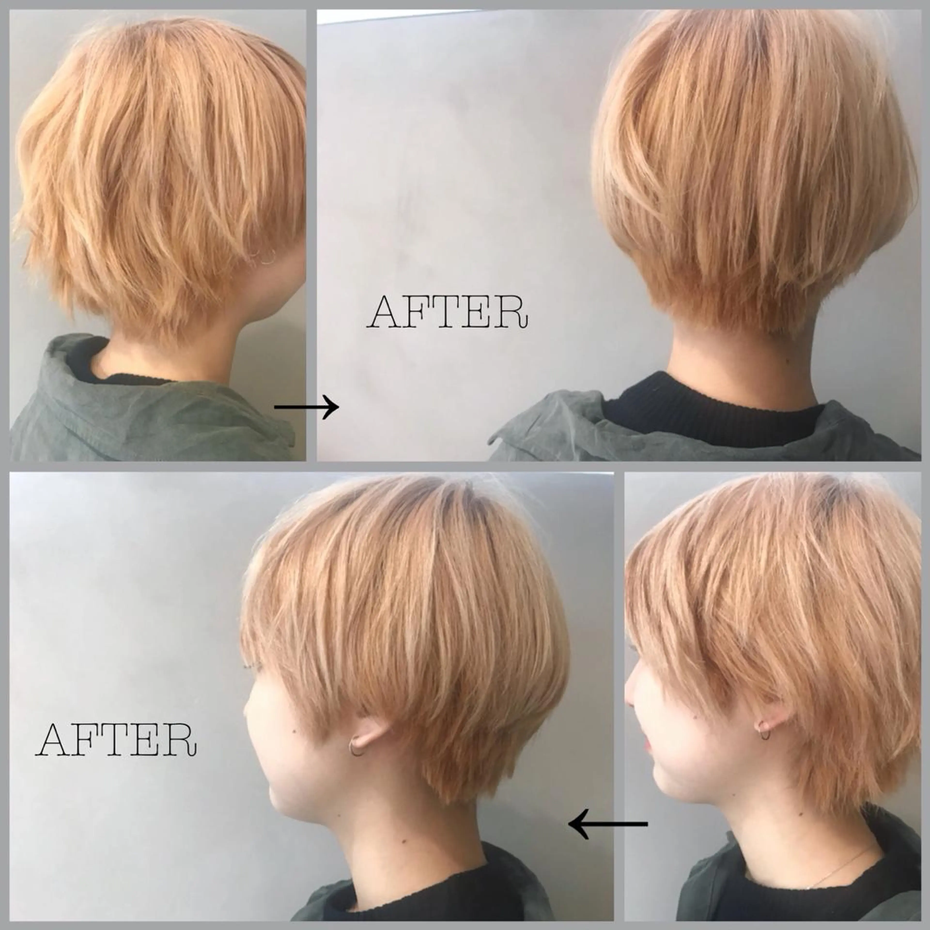 ショート カラー ブリーチ オリーブ透明感カラー 表参道/MIKUのヘアスタイル