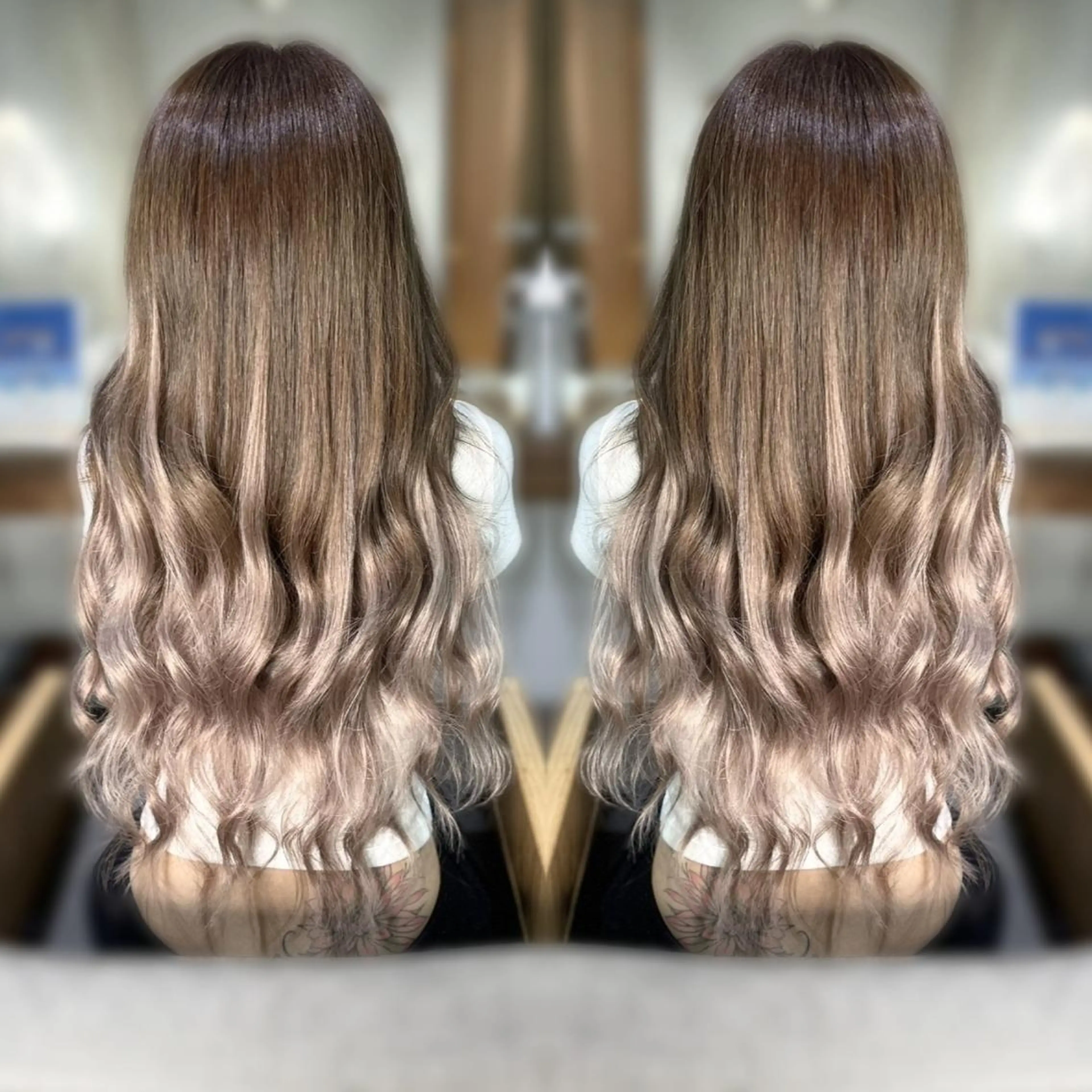 ロング パーマ カラー ヘアアレンジ キッズ メンズ エクステ ♡SNSで大バズり♡ コリアン羽エクステ◎のヘアスタイル