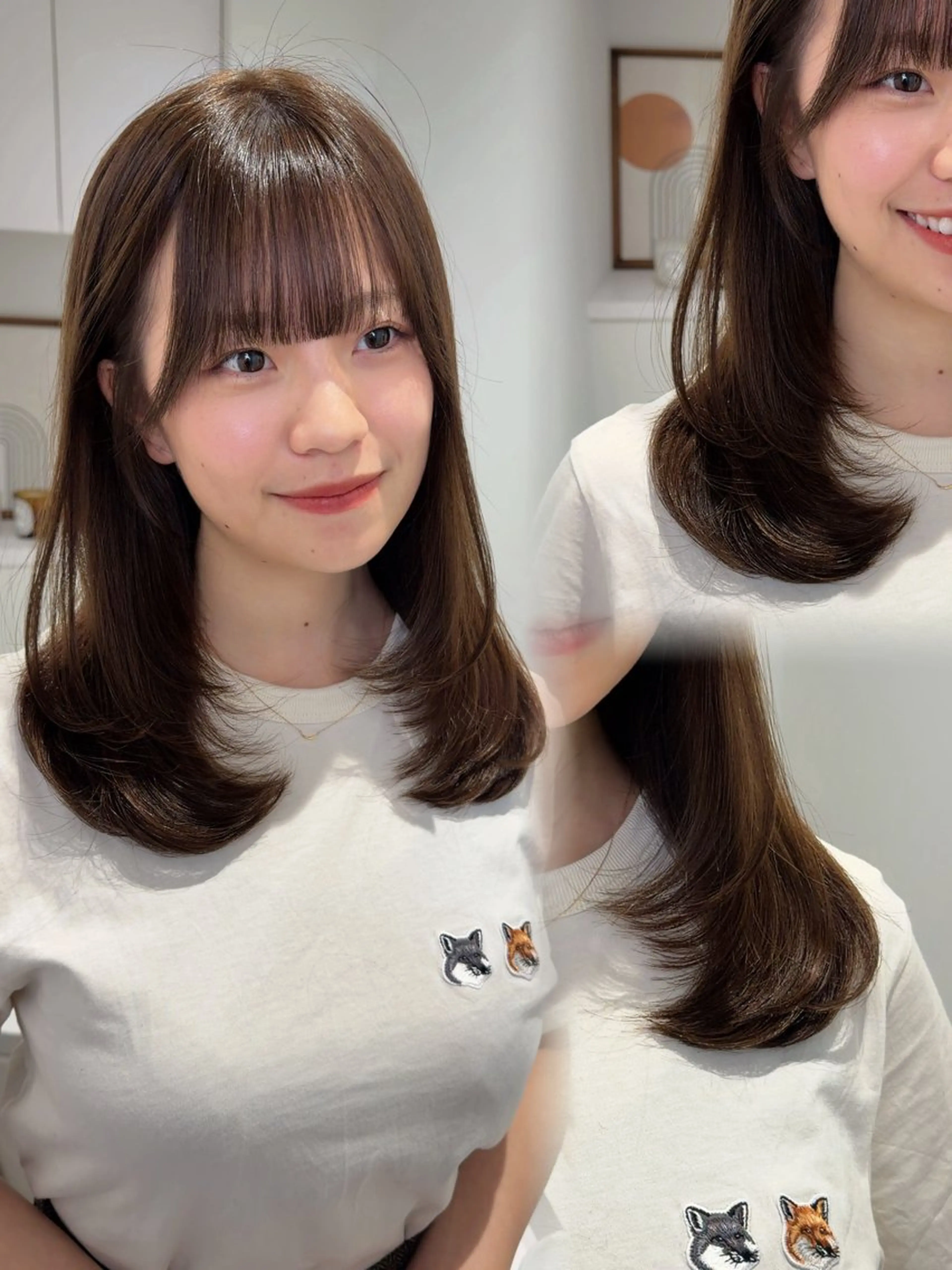 ミディアム カット ヘアカラー アレンジ/ブラウン カラー HARU🕯のヘアスタイル