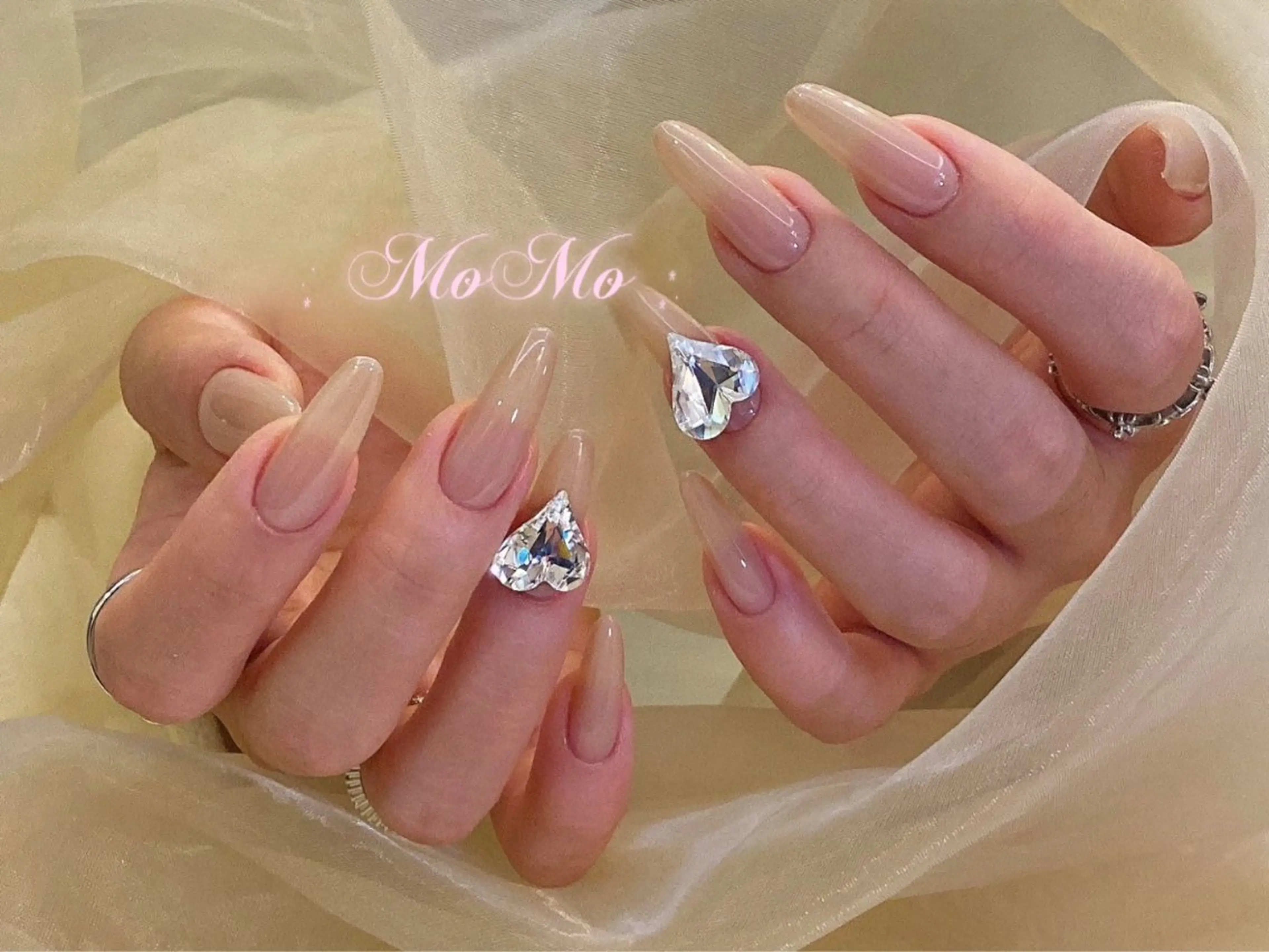 【ジェル】ワンカラーorカラーグラデー+韓国パーツ2個or埋め尽くし2本¥5990の写真