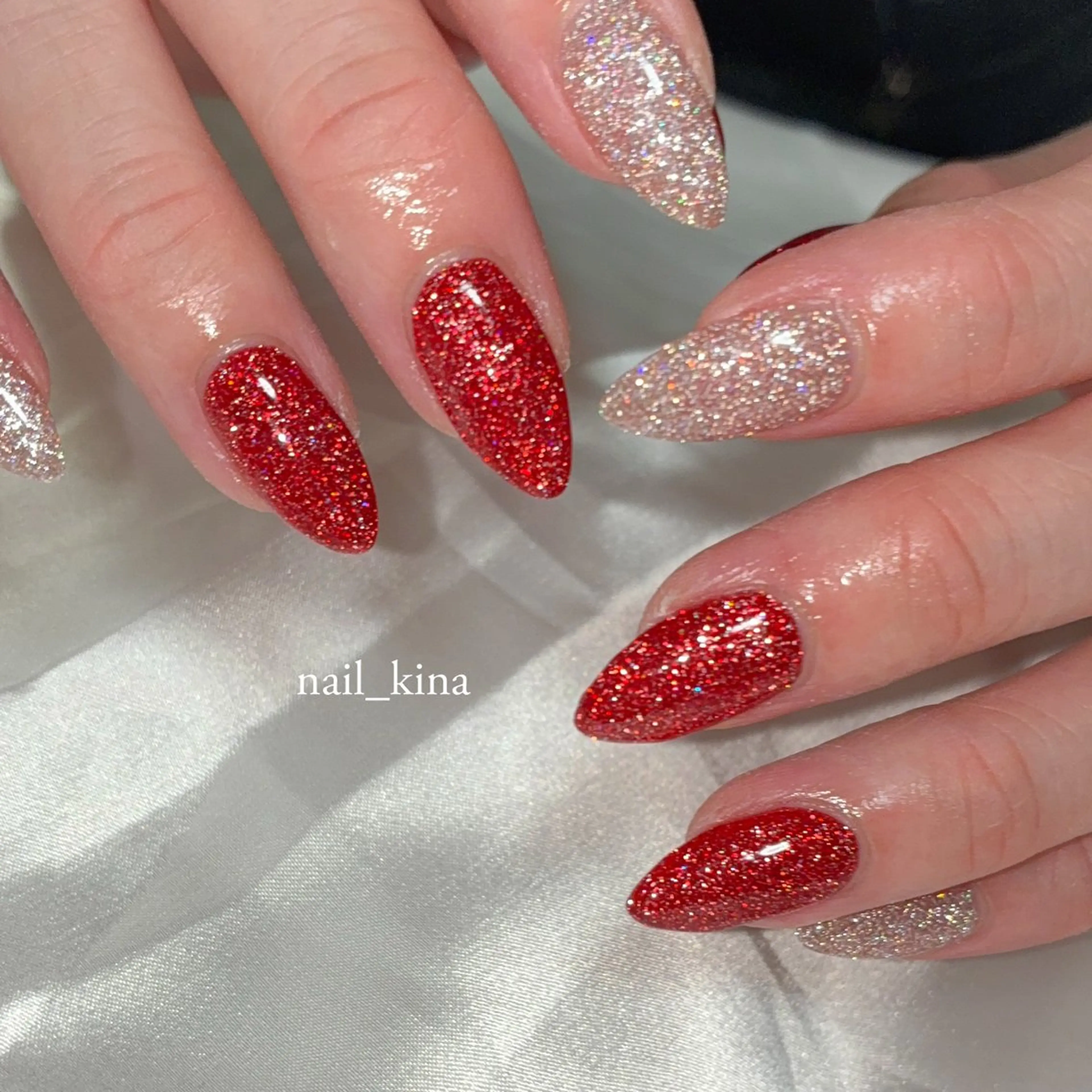 ネイル フラッシュネイル ジェルネイル マグネットネイル ワンカラーネイル パラジェル ハンドネイル nail_ kinaのネイルデザイン