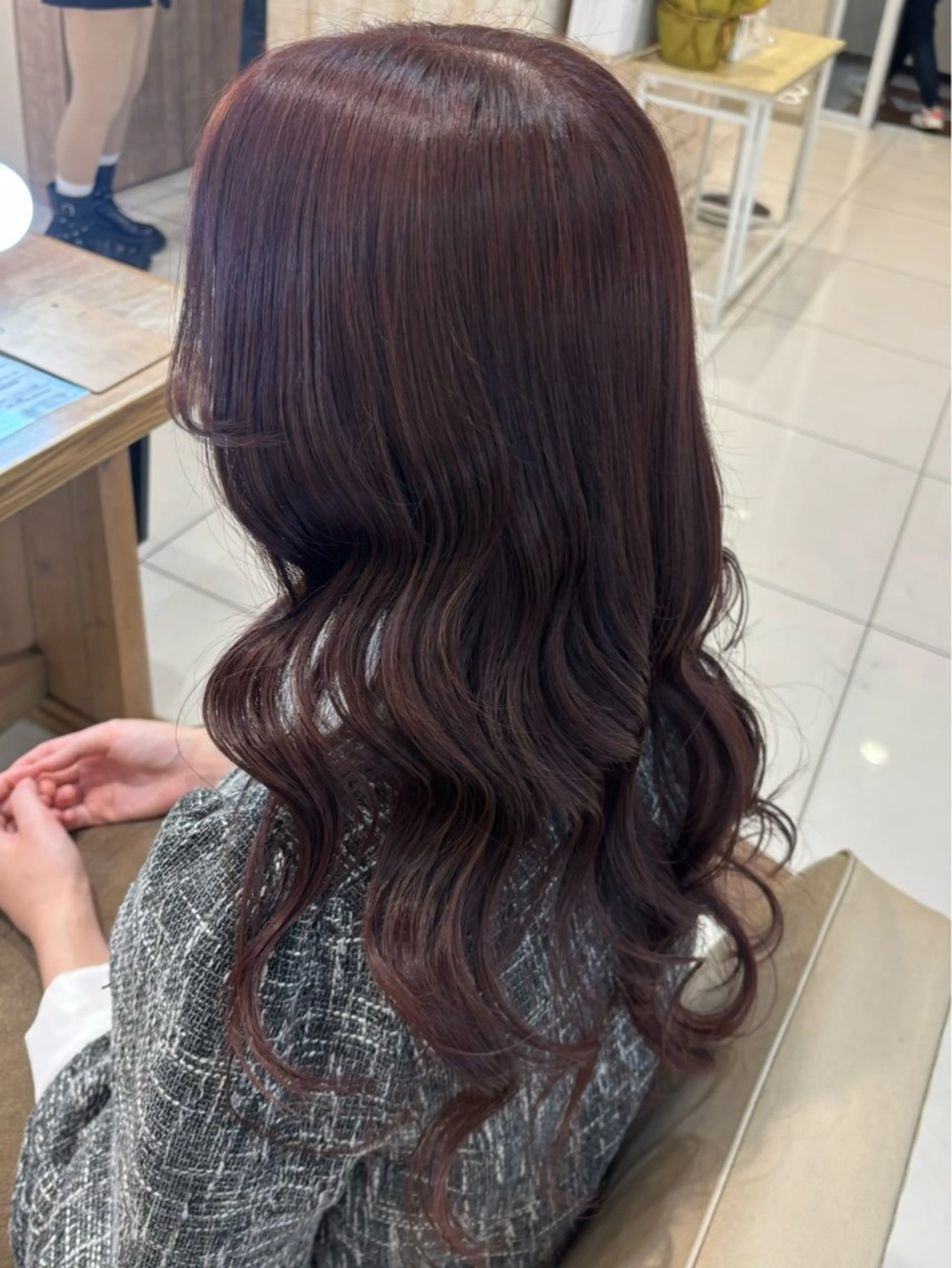 ロング カラー ラベンダーカラー ラベンダーピンク ピンクカラー カット ヘアカラー トリートメント ブリーチなしカラー/ 暖色カラー/艶カラーのヘアスタイル