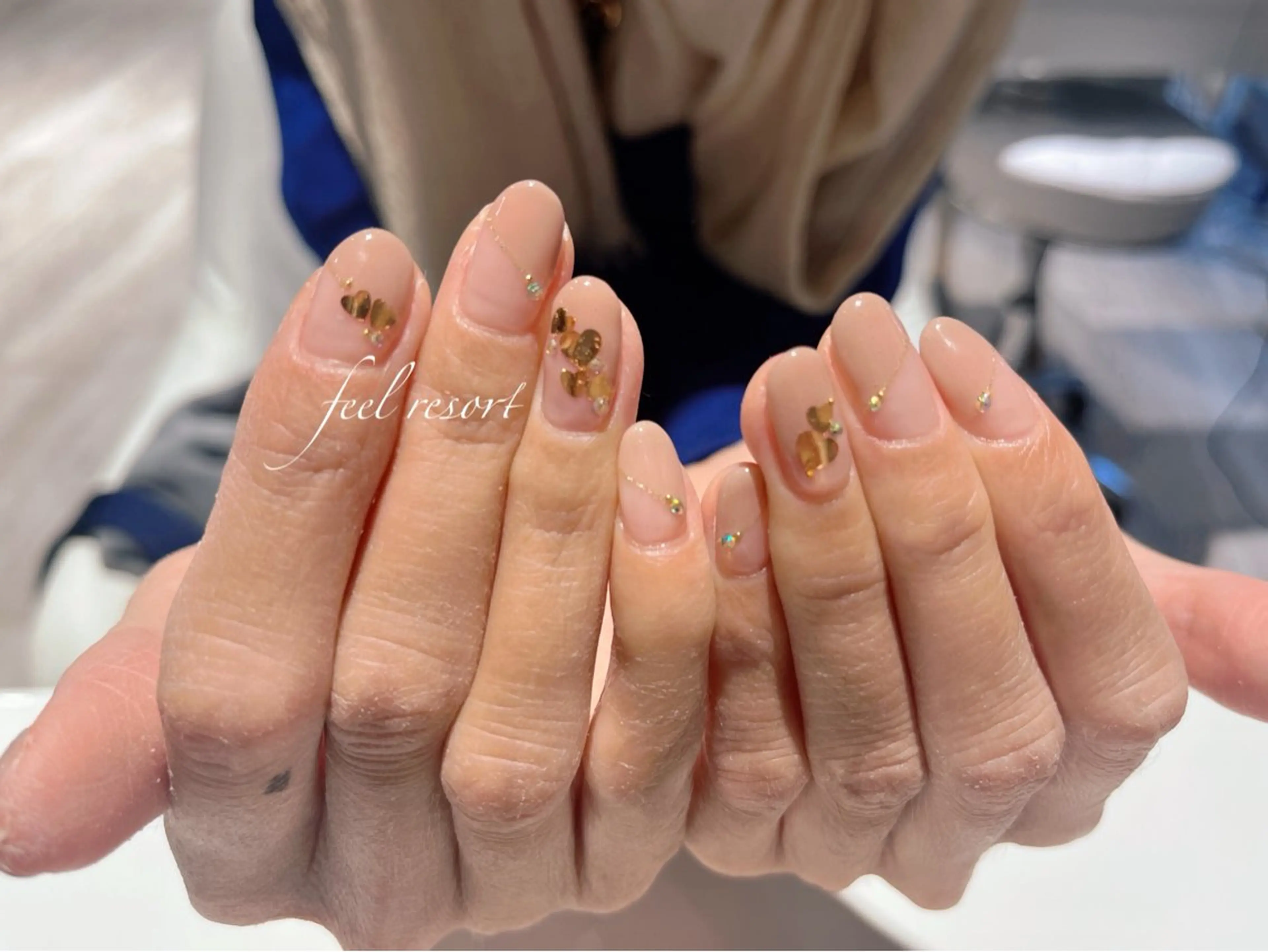 ネイル 長さ出し フットネイル フレンチネイル ジェルネイル ガラスフレンチ ハンドネイル Lien(リアン) 銀座駅6分のネイルデザイン
