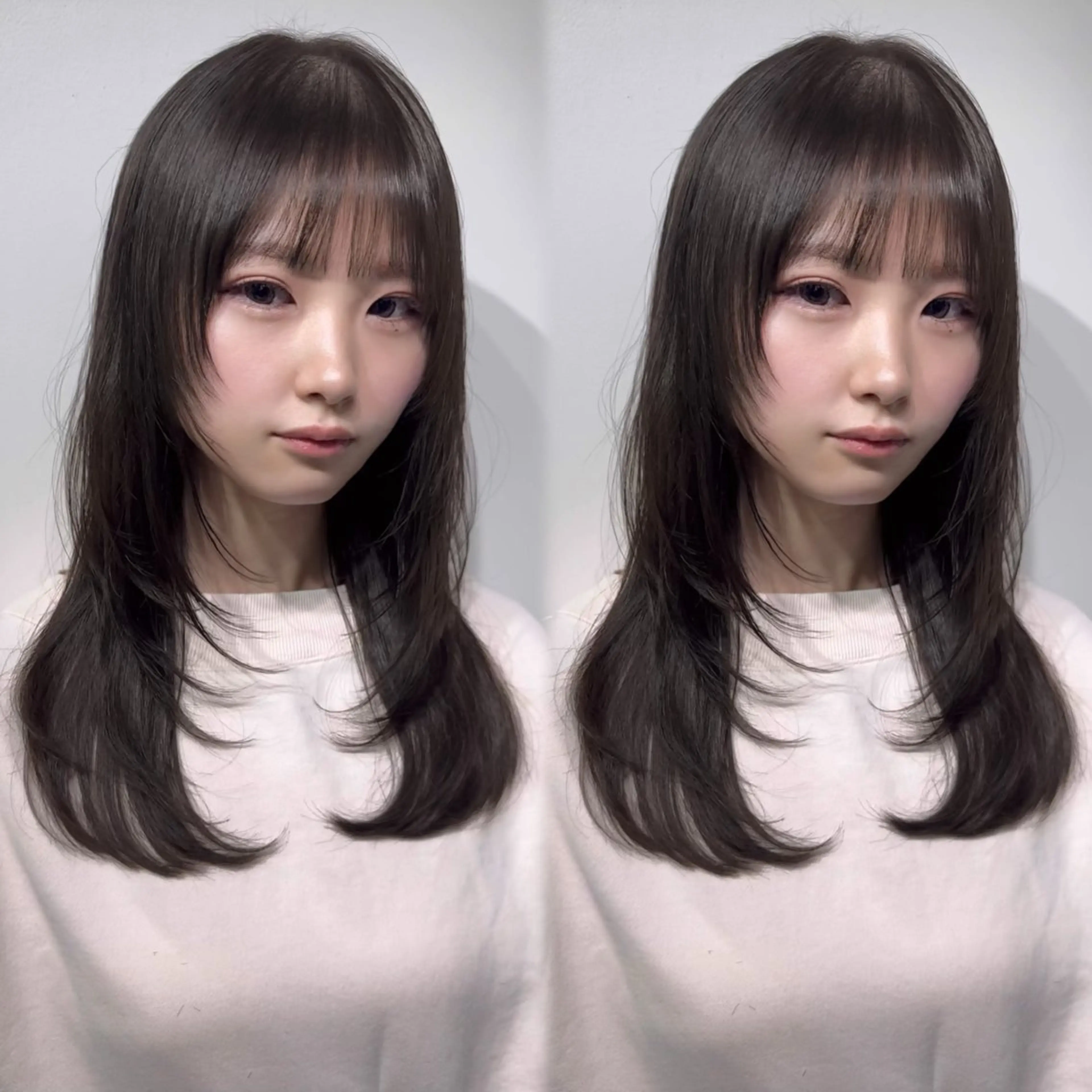 ミディアム カラー カット ヘアカラー トリートメント 🎀レイヤー×透明感 ×髪質改善🎀米田のヘアスタイル