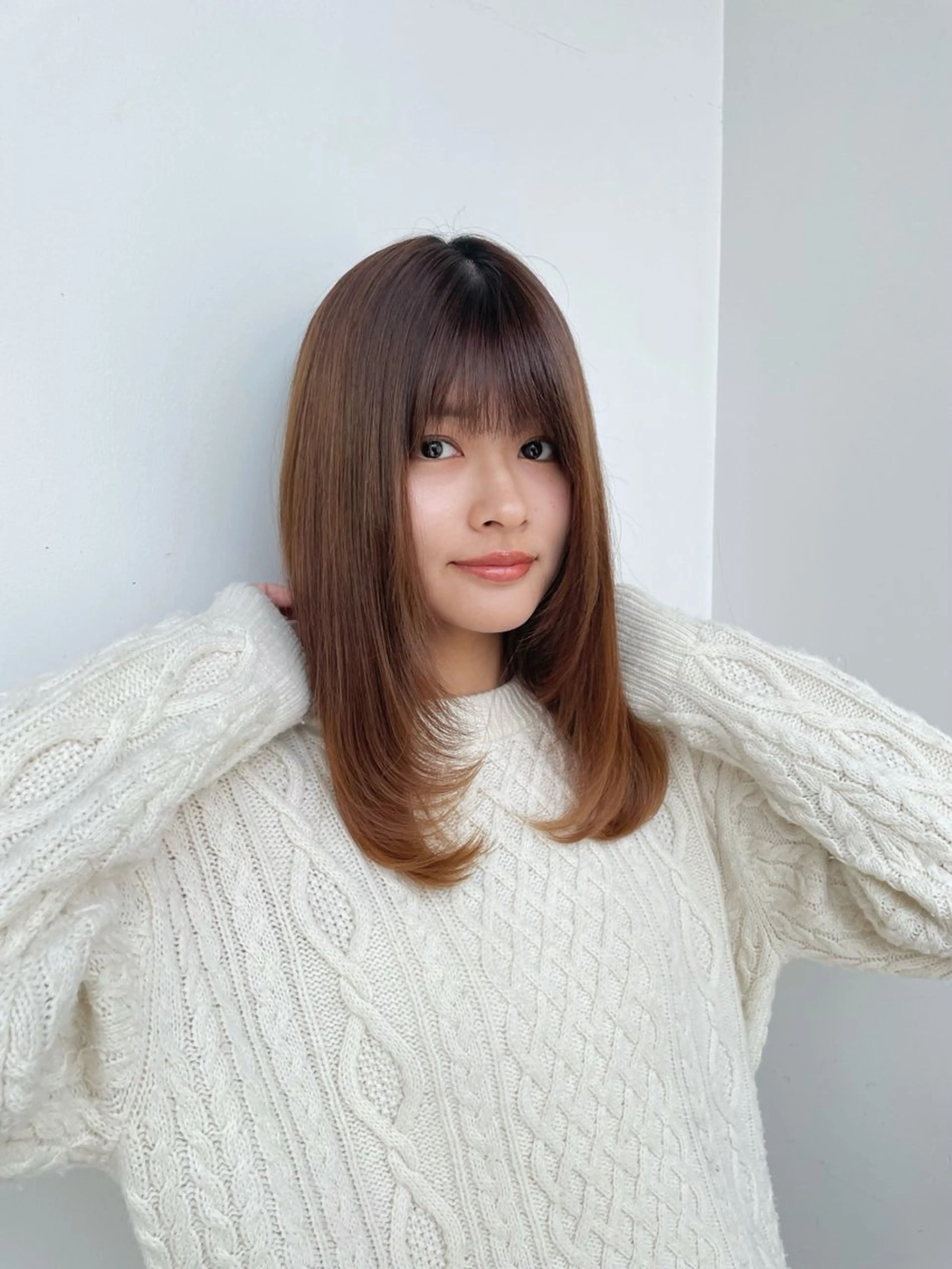 ミディアム ミディアムレイヤー レイヤーカット カット ヘアカラー ボブ/ミディアム 親しみやすさ/さくらのヘアスタイル