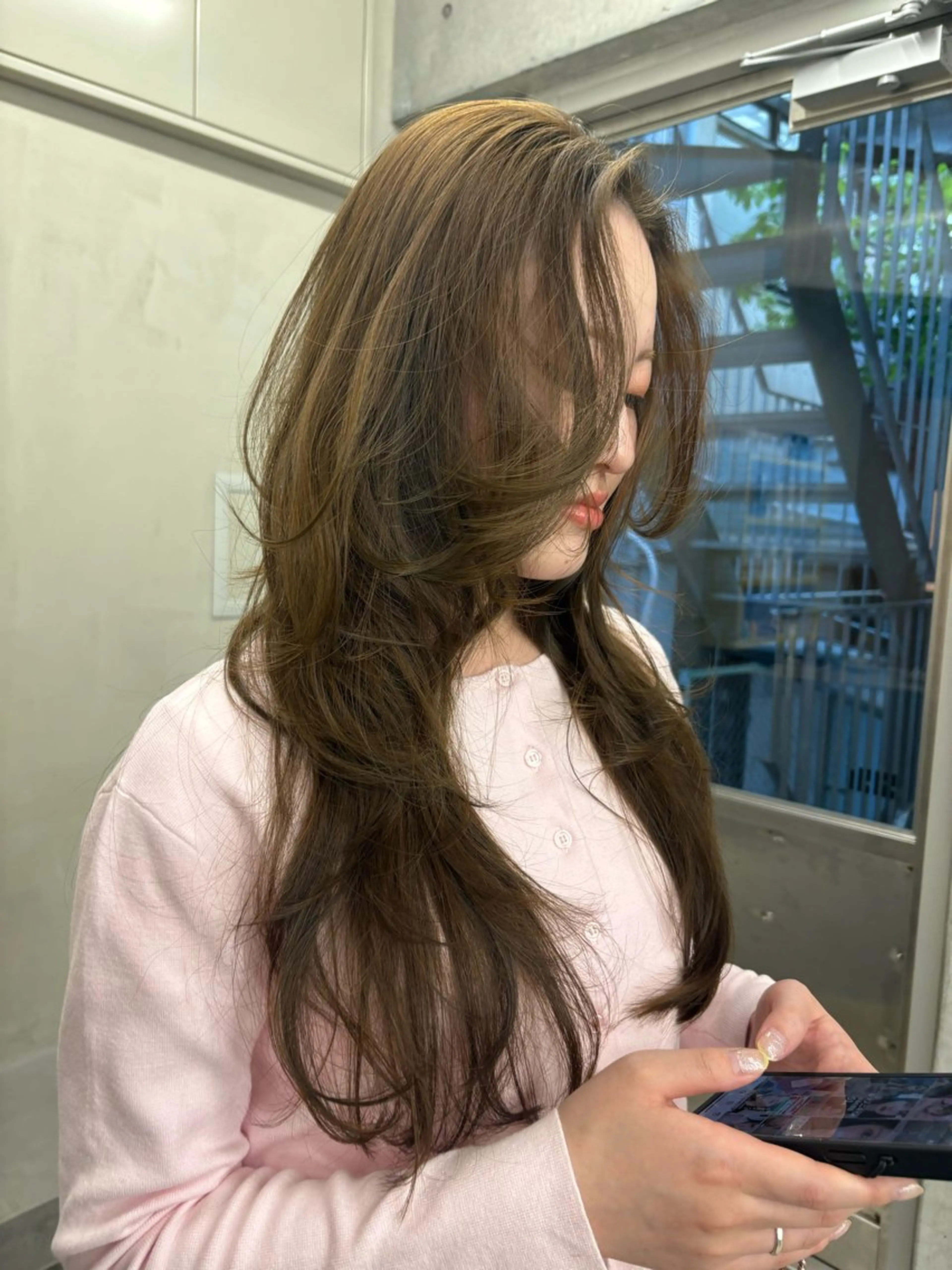 ロング カラー ヘアカラー トリートメント レイヤー/柔色 カラー/SAkiのヘアスタイル