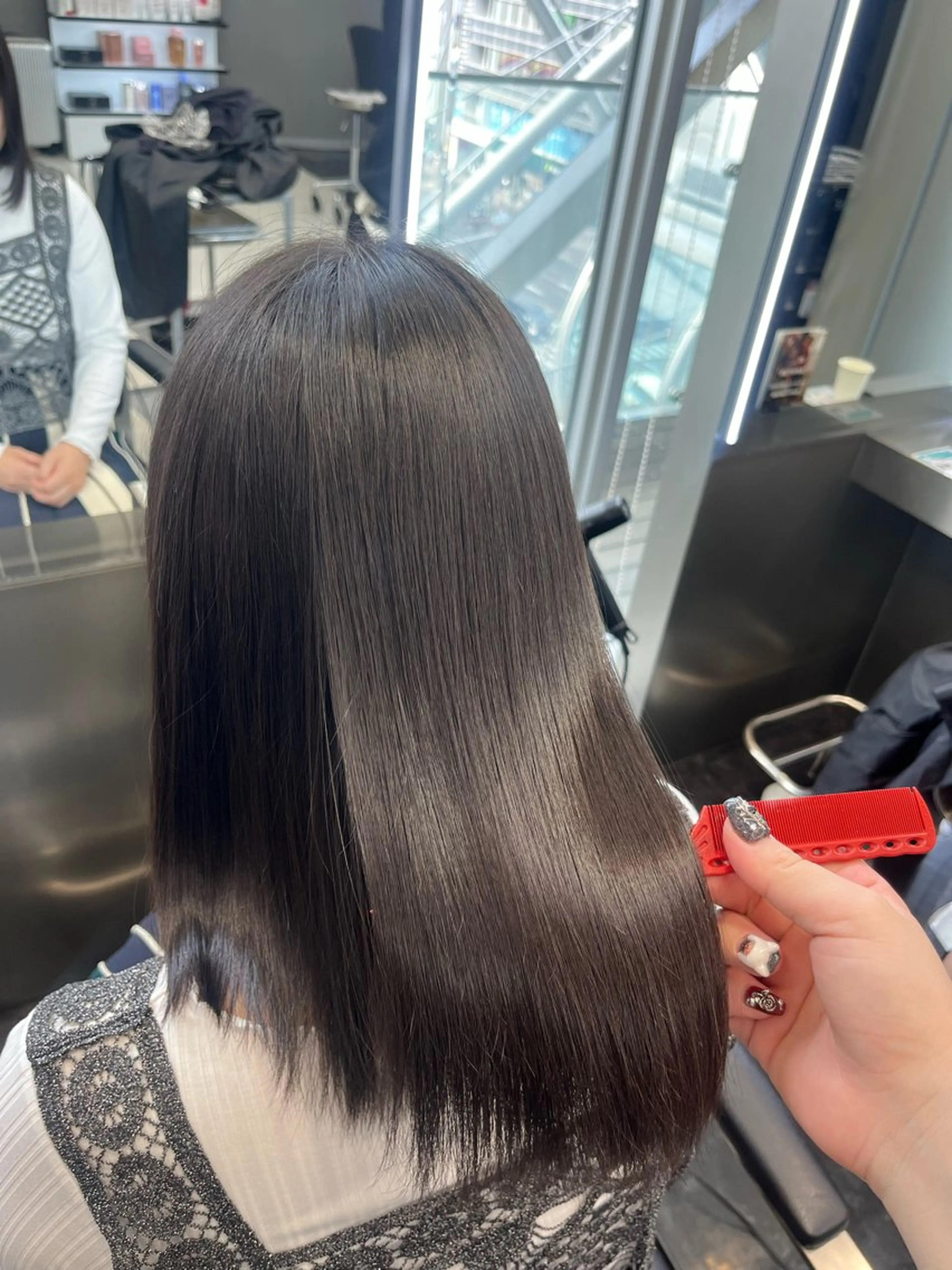 セミロング カラー ヘアアレンジ トリートメント ハイトーン/透明感 髪質改善/rinaのヘアスタイル