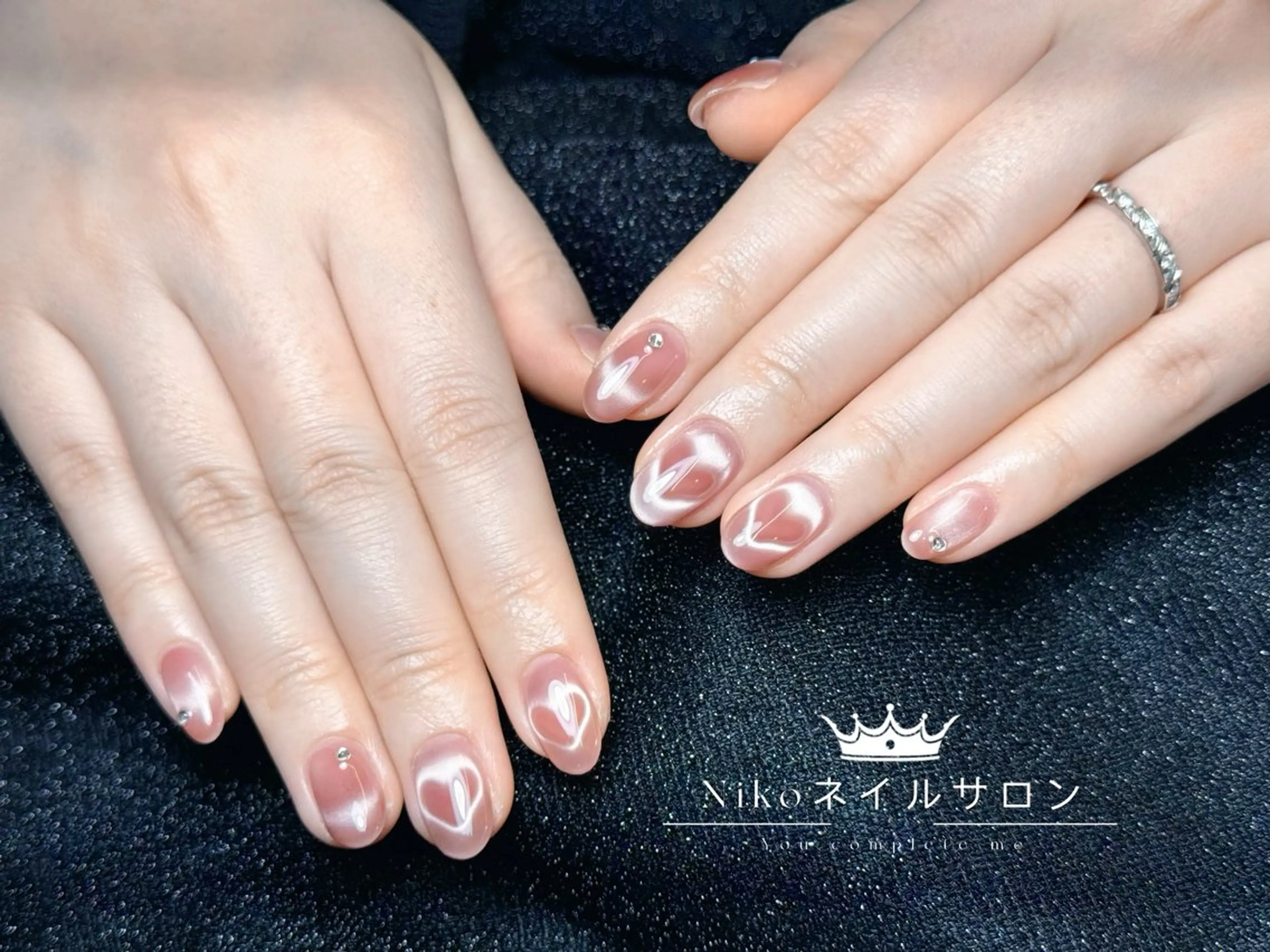 ネイル チークネイル フットネイル フレンチネイル ジェルネイル ガラスフレンチ Nikosalon rikoのネイルデザイン