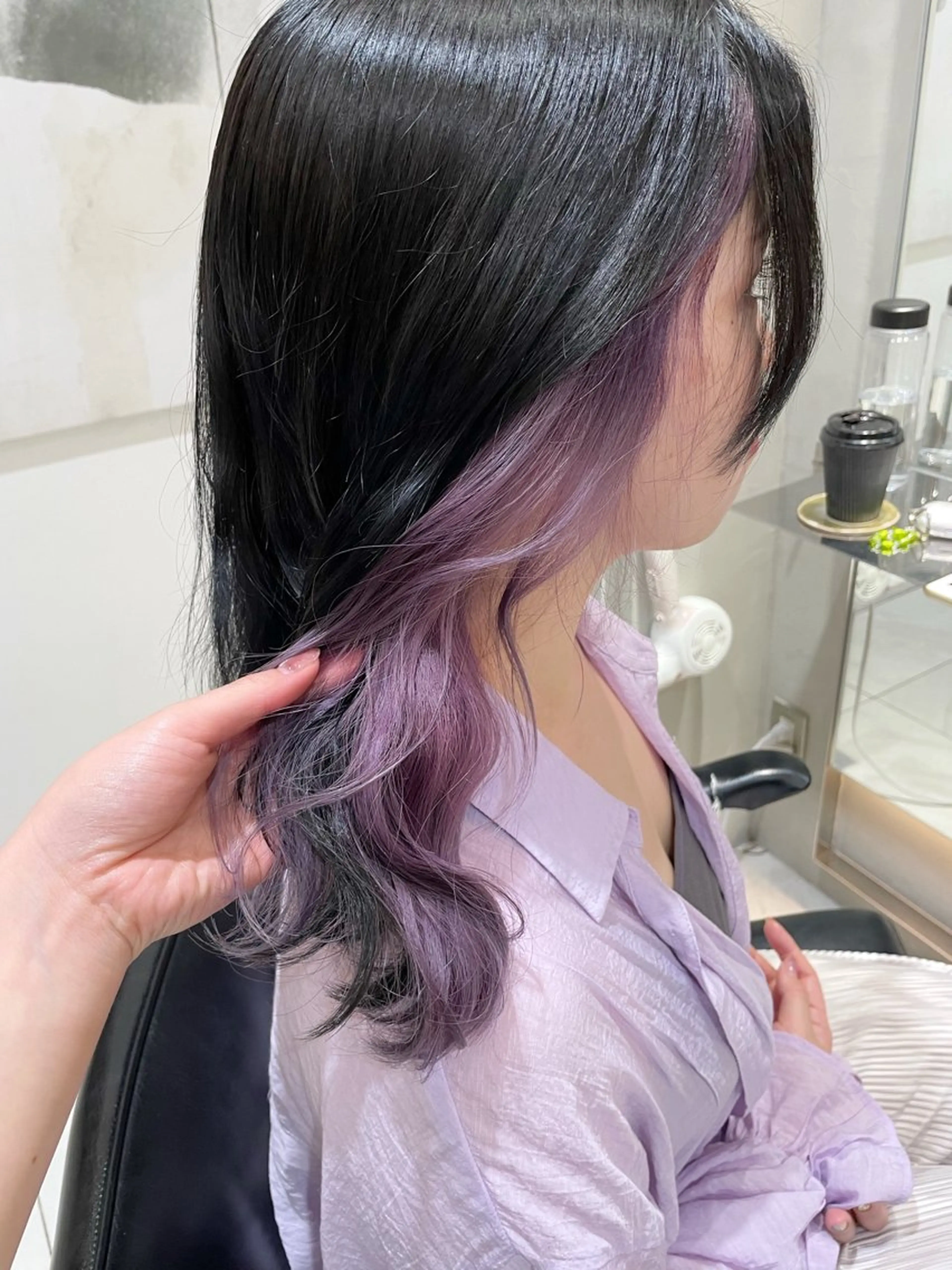 セミロング カラー ヘアアレンジ ヘアカラー トリートメント ヘッドスパ ヘアセット 艶髪/レイヤーカット 🐣misakiのヘアスタイル