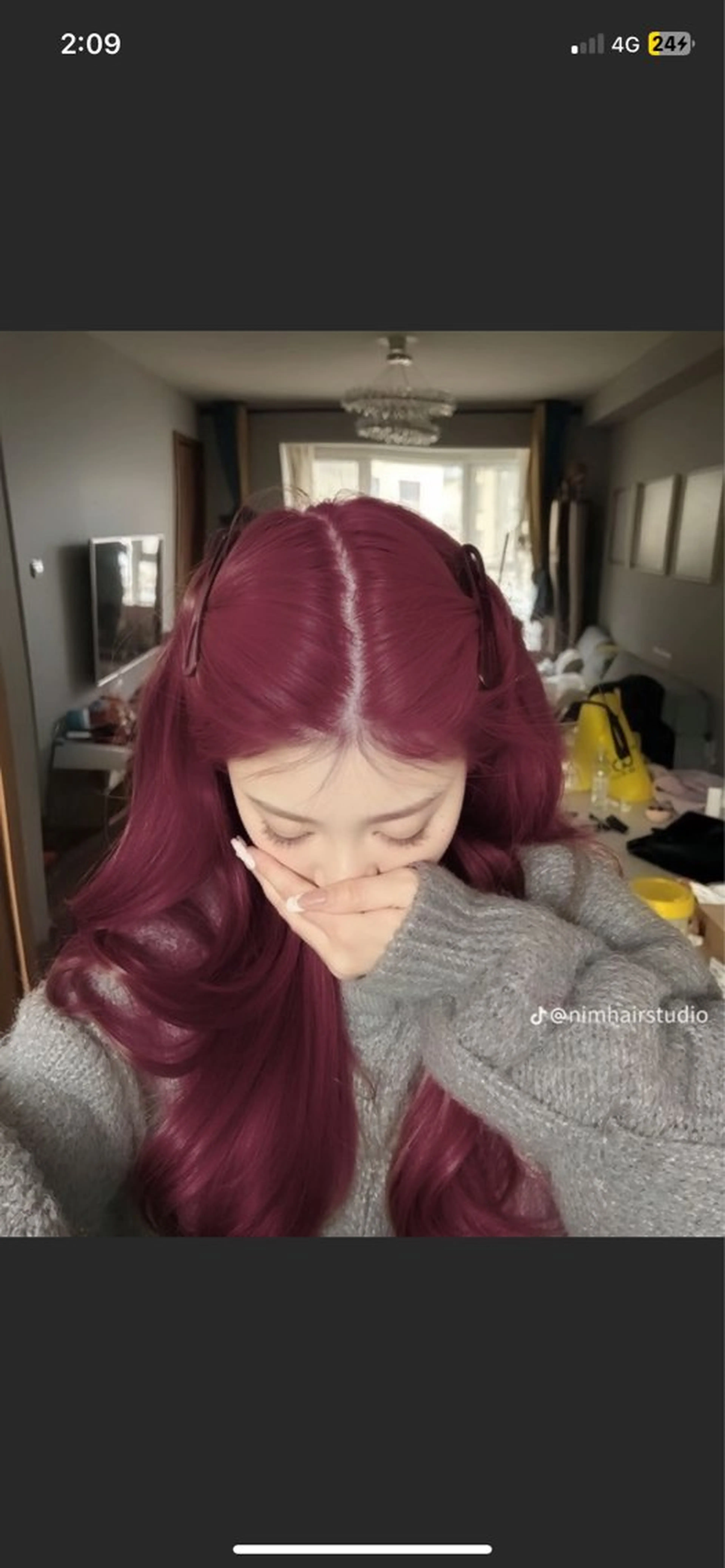 セミロング カラー ヘアアレンジ ケアカラー ヘアカラー 🩶学生指名No.1 レッド・ボルドー🩶のヘアスタイル