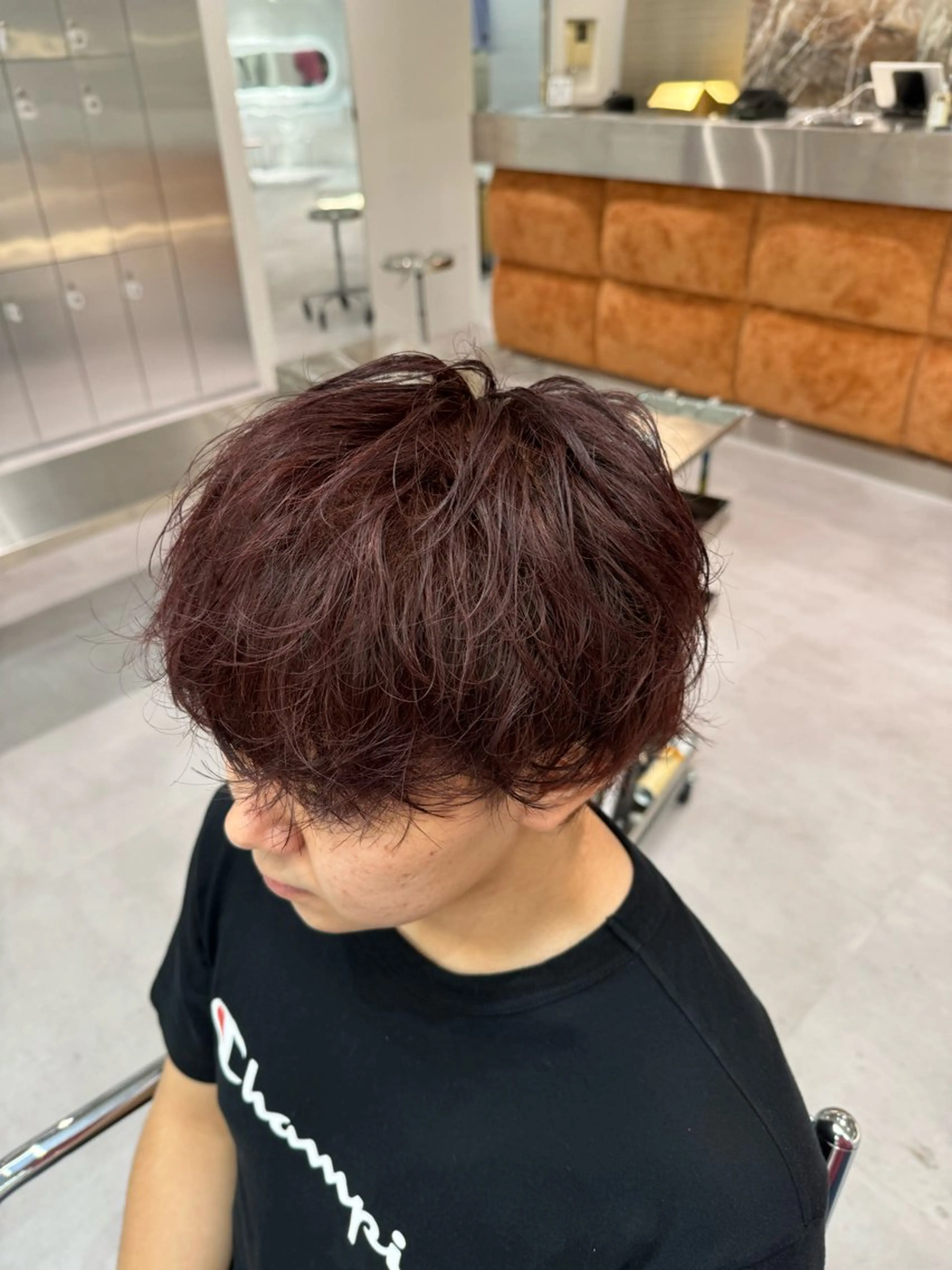 カラー パーマ メンズ ブラウンカラー レッドカラー ブリーチ/パーマ特化 片平和寿のヘアスタイル