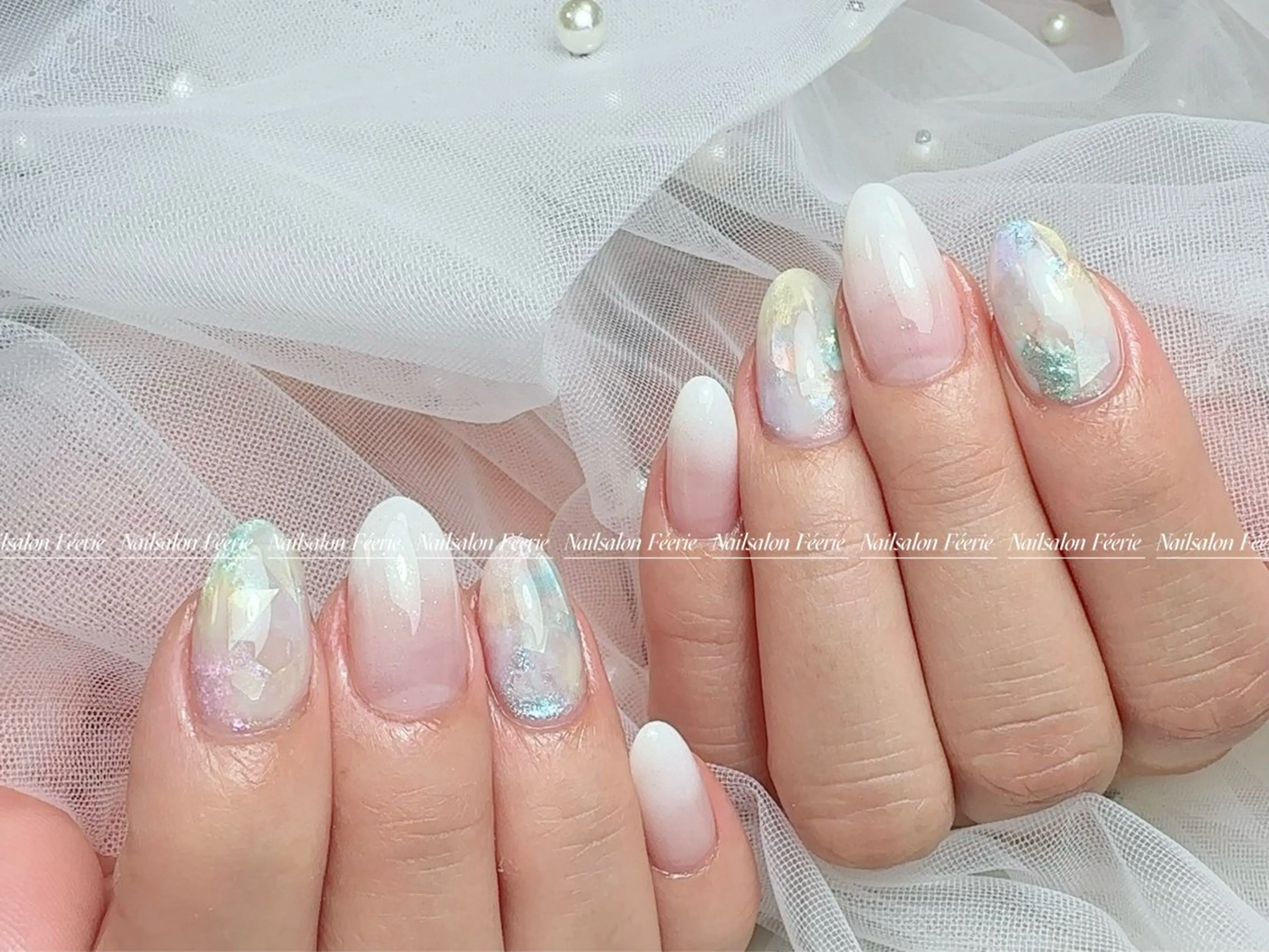 ネイル 成人式 長さ出し フットネイル フレンチネイル ジェルネイル ハンドネイル ハンドケア nail salon Feerieのネイルデザイン
