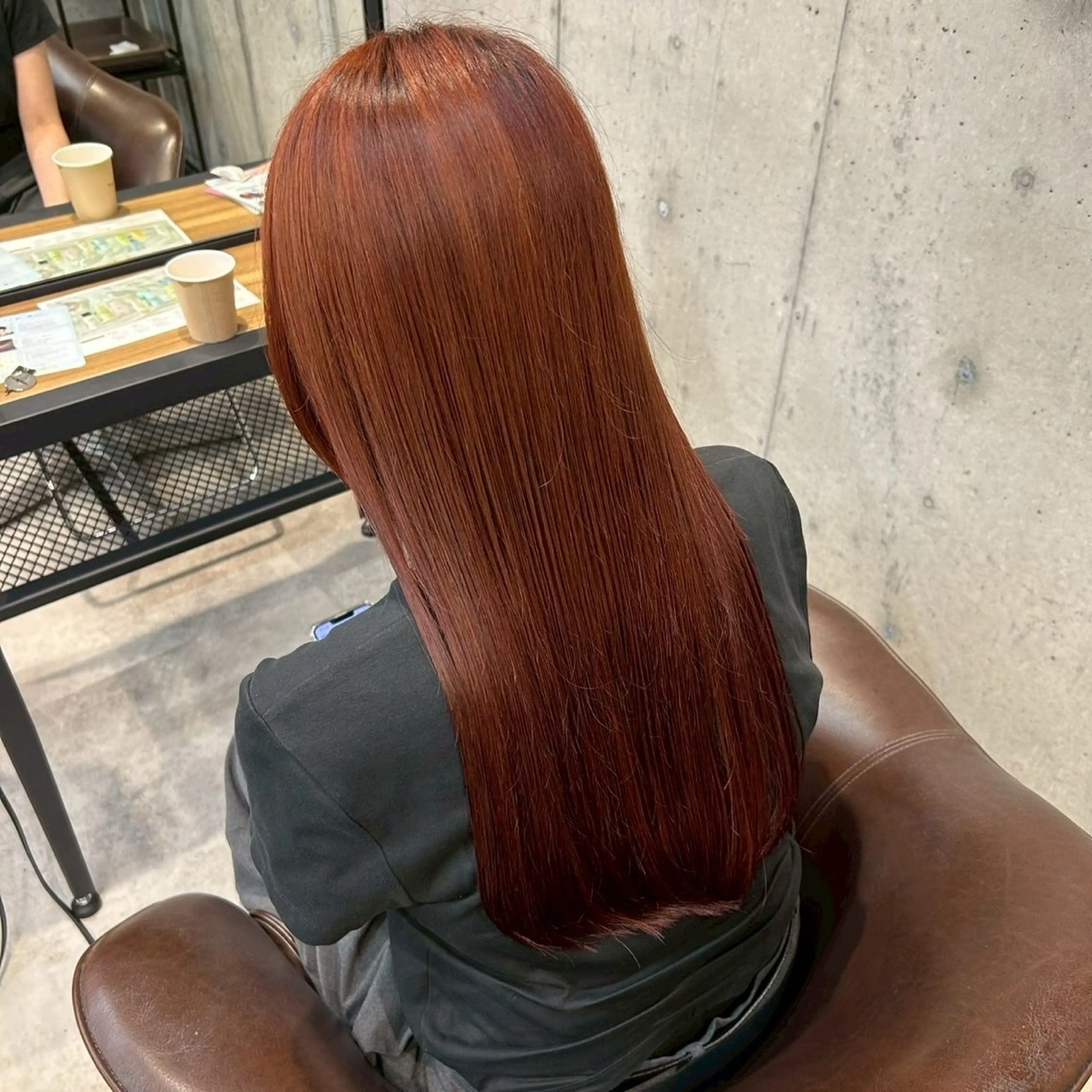 ロング カラー オレンジ 中村 未来のヘアスタイル