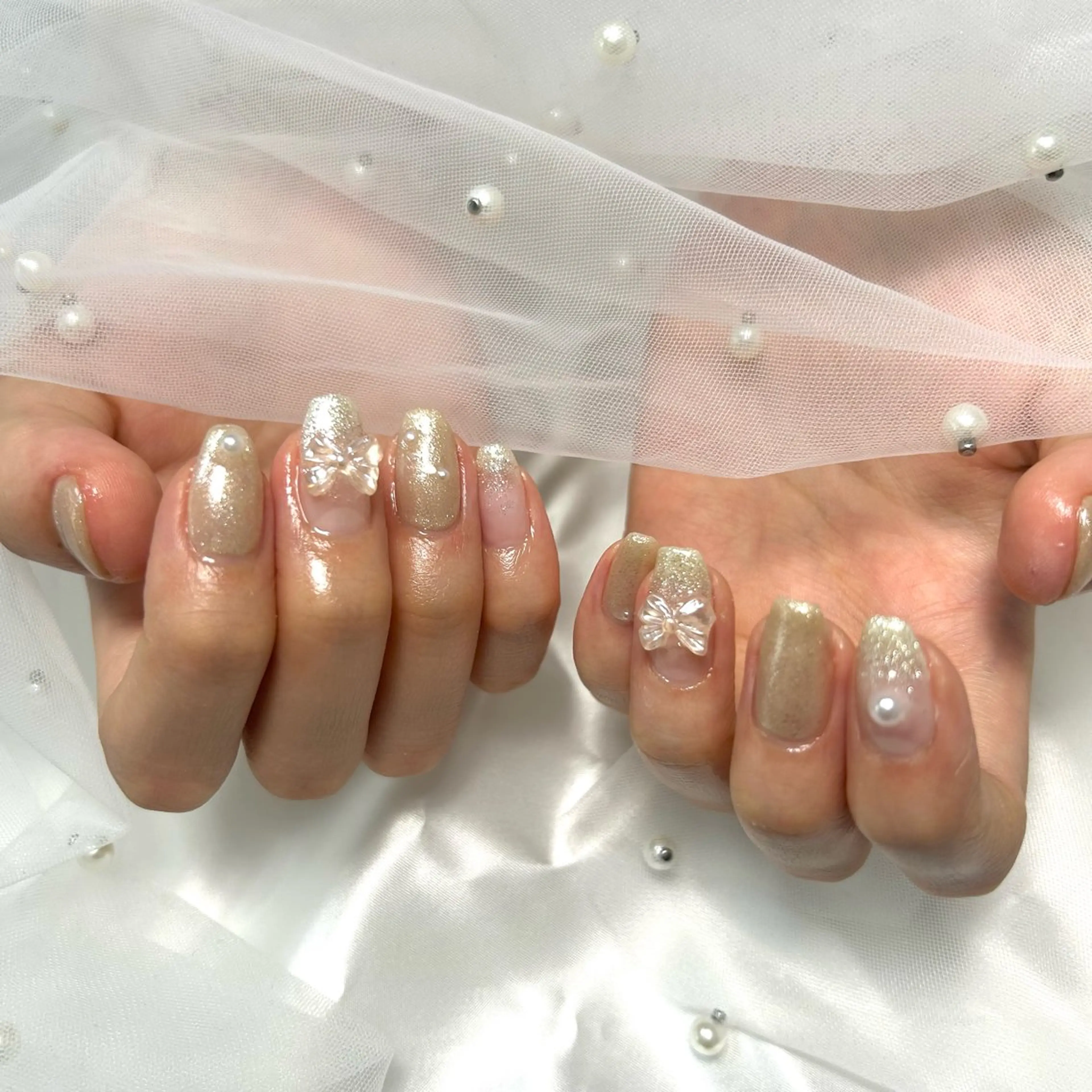 ネイル 成人式 リボン cee. ckikakoのネイルデザイン