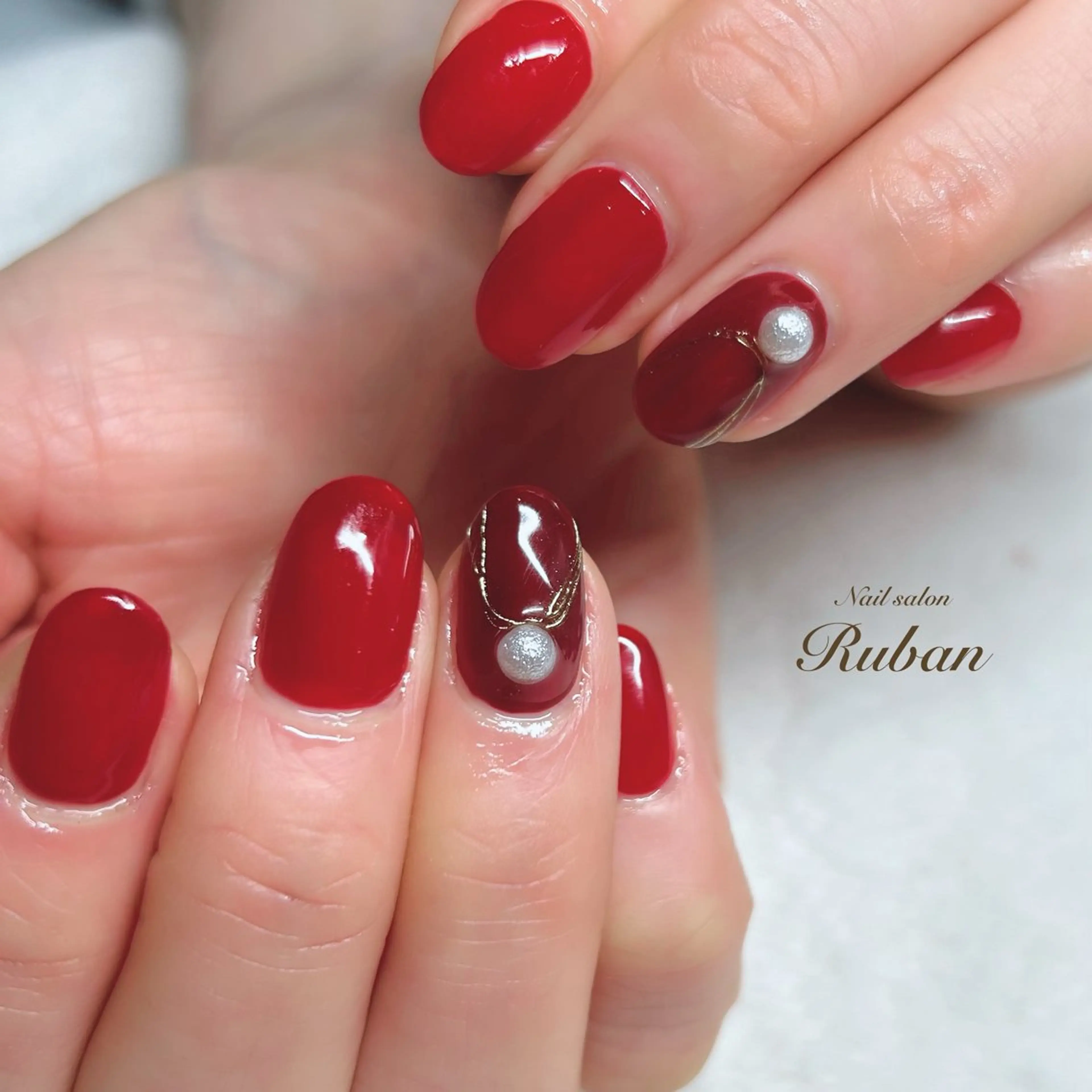 ネイル ボルドー ワンカラーネイル シンプルネイル Nail salon Rubanのネイルデザイン