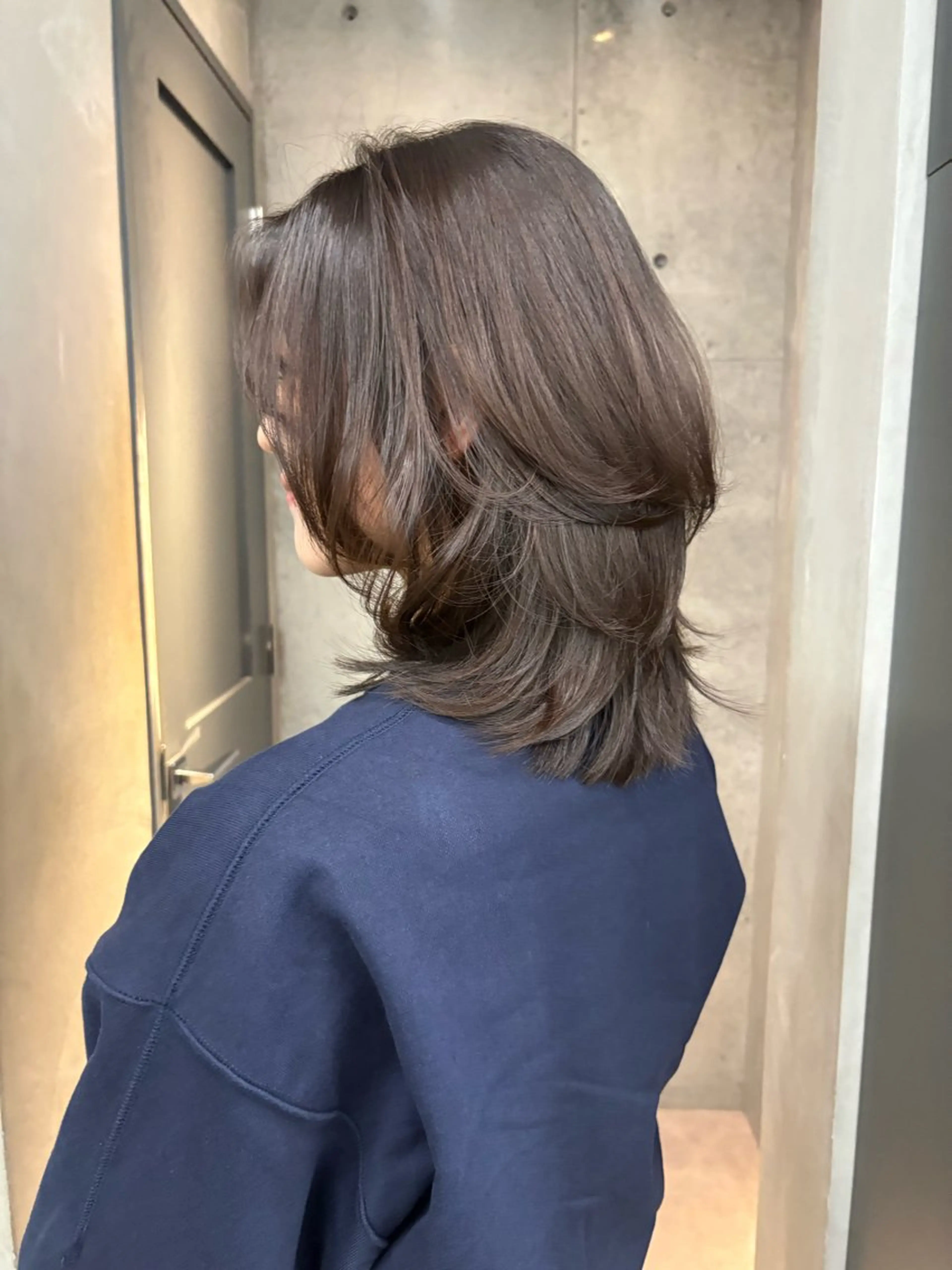 ミディアム カラー カット ヘアカラー トリートメント レイヤー/柔色 カラー/SAkiのヘアスタイル