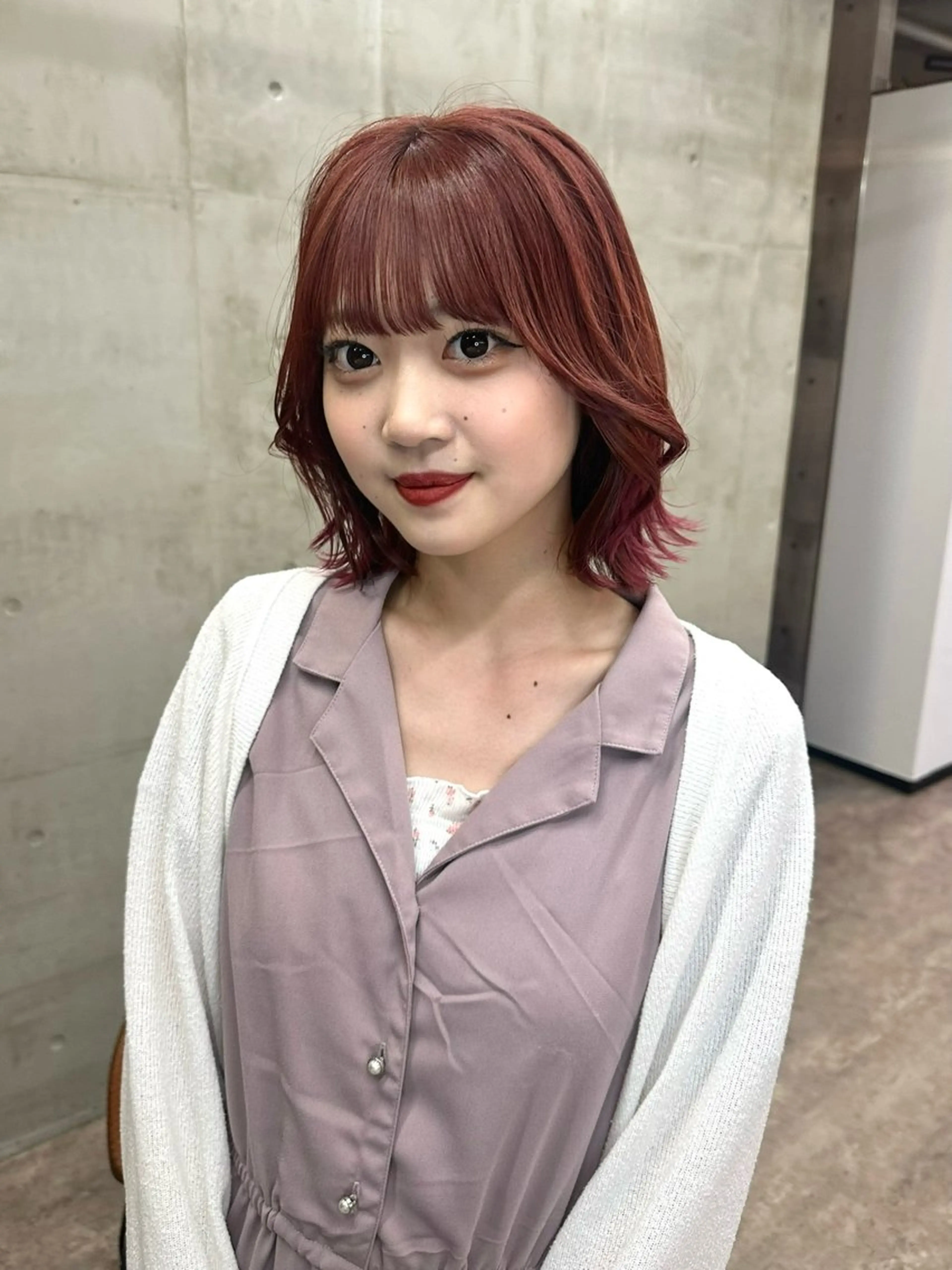 ショート カラー ボルドーカラー ボブ くびれヘア カットモデル募集中 ／HARUKA🎀のヘアスタイル