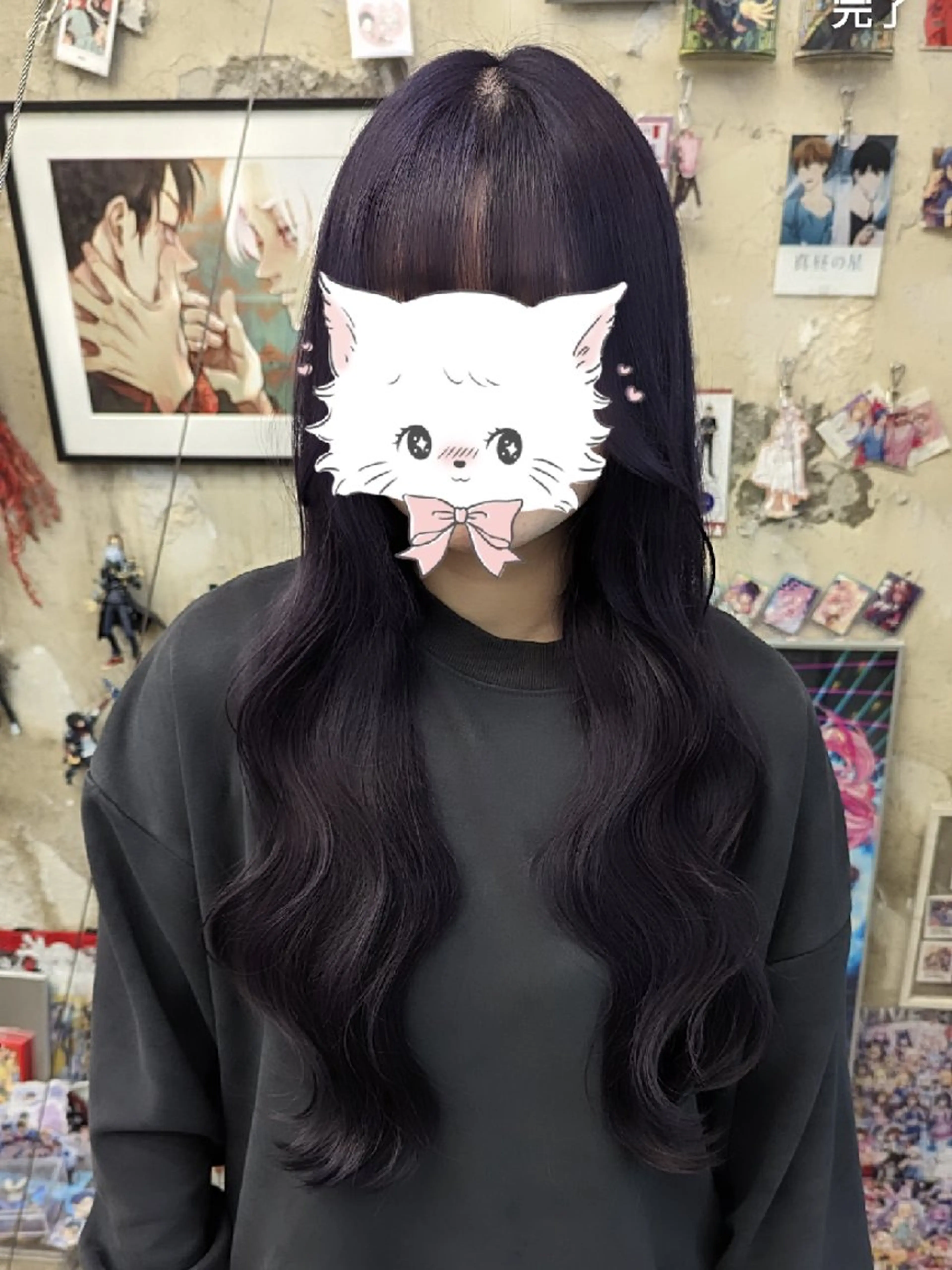 カラー ロング シルバー 推しカラー🦉にじさ んじカラー🌈🕒✨のヘアスタイル