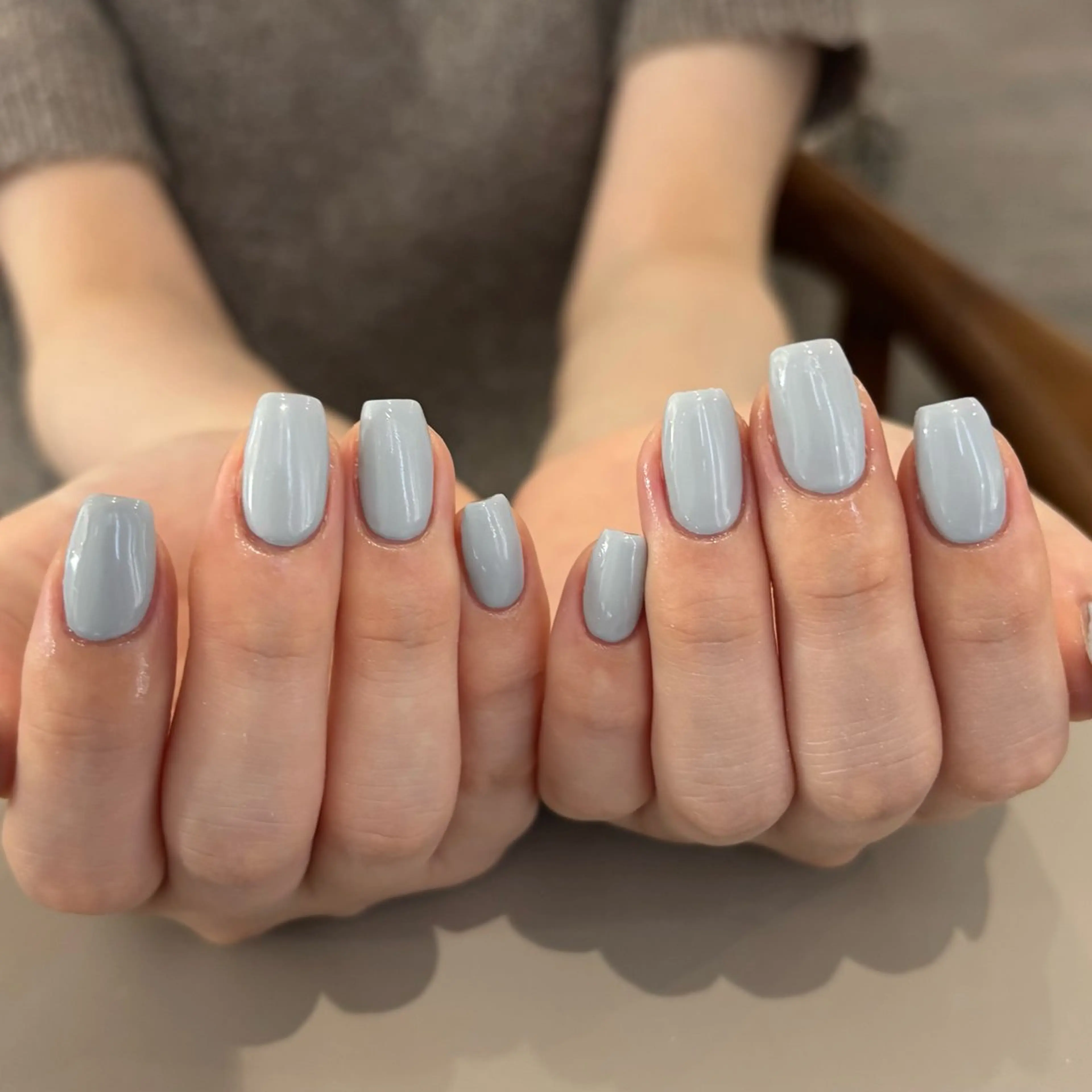 ネイル ブルー ワンカラーネイル ハンドネイル Yarm As Etel.のネイルデザイン