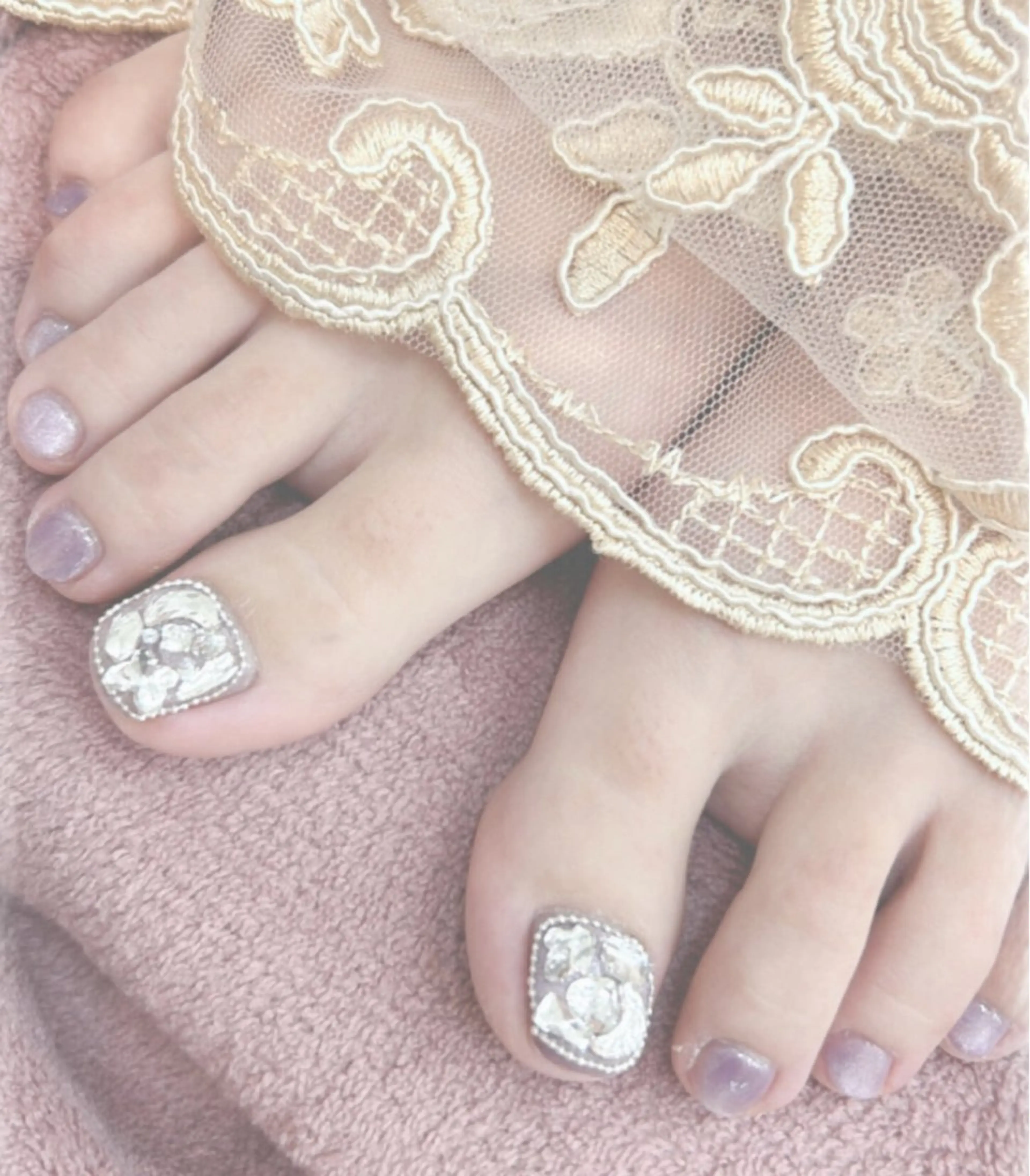 オフあり🎀フットネイル90分やり放題💗韓国ネイル/ワンホンネイル/ガーリー/ゆめかわ/キラキラ/池袋/ピンクの写真