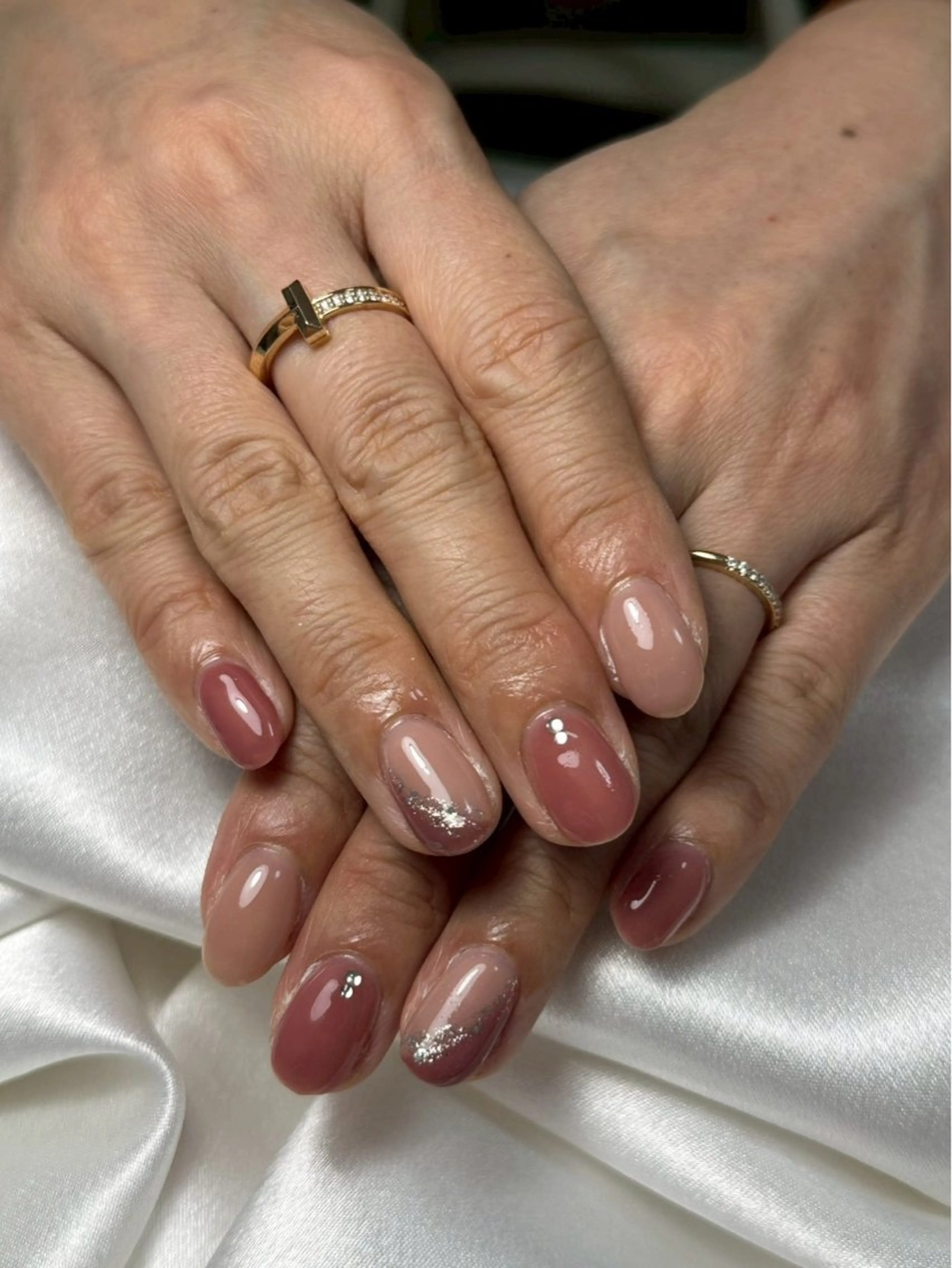 ネイル オーロラネイル 桜ネイル フラワーネイル フットネイル フレンチネイル ハンドネイル kikinail 溝の口のネイルデザイン