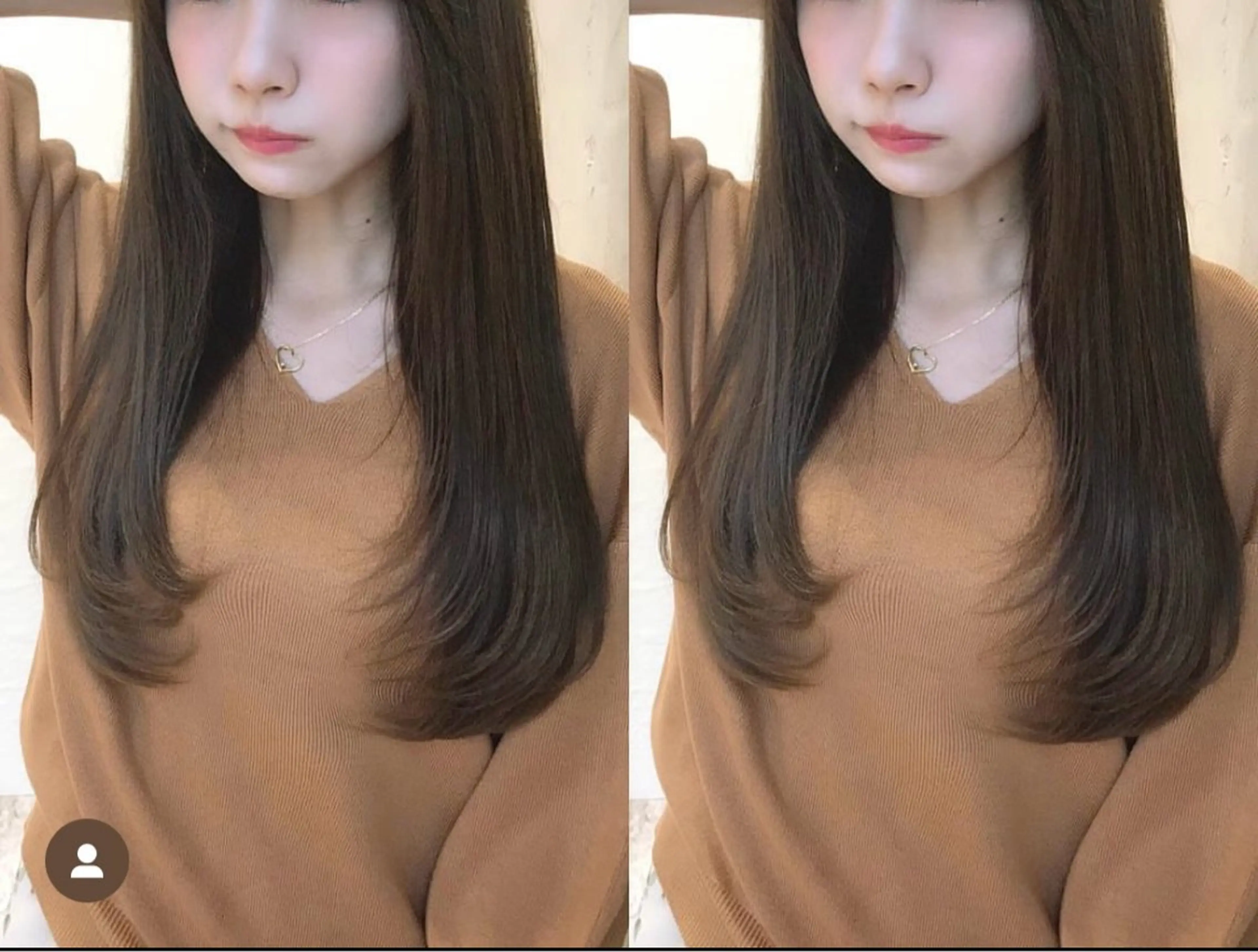 セミロング レイヤーカット/透明 感カラー🐬永井瑠栞のヘアスタイル