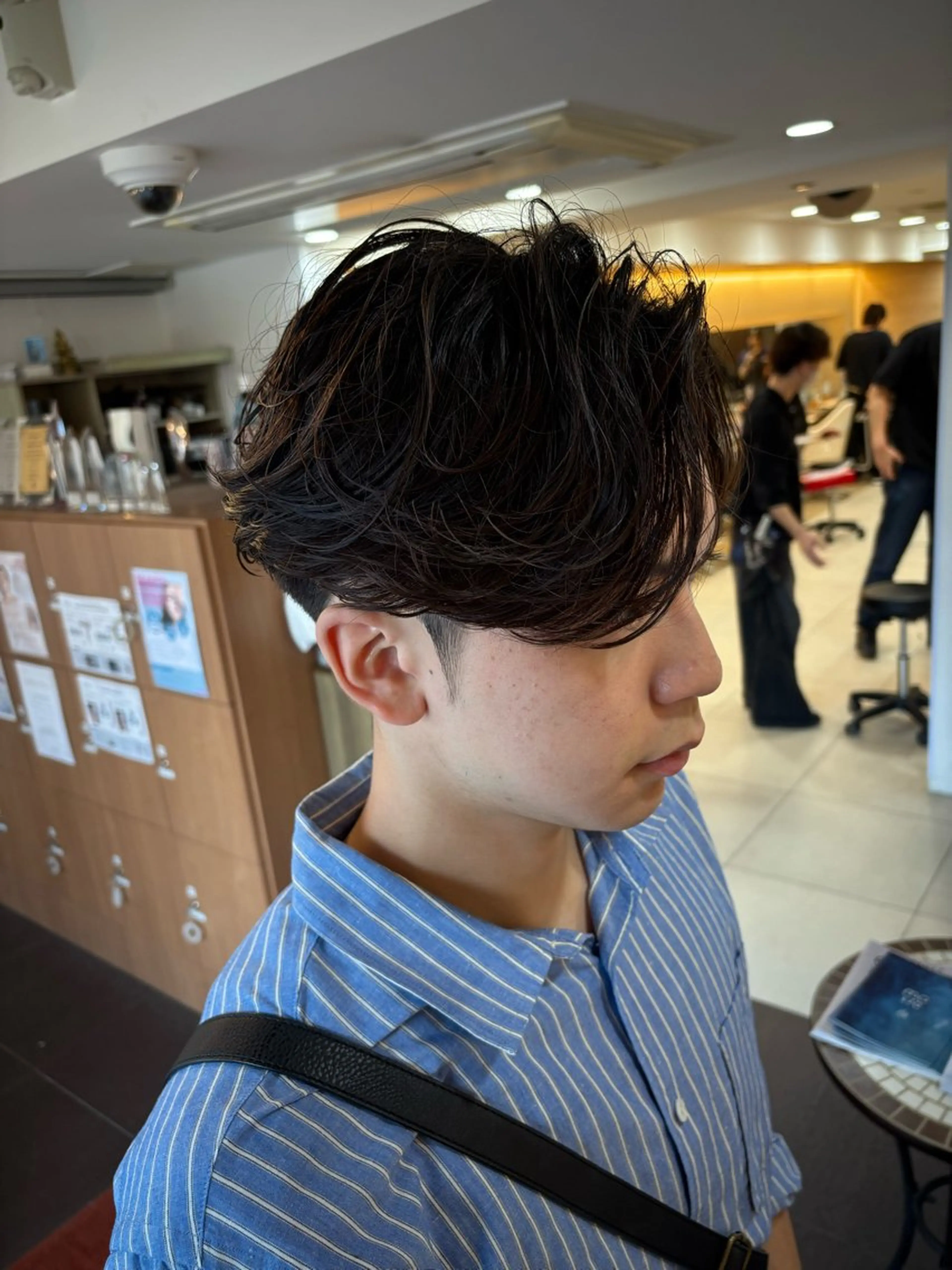 ショート パーマ メンズ フェザーパーマ メンズパーマ ニュアンスパーマ カット パーマ トリートメント 塩谷黎✨ブリーチ無W カラーメンズパーマ✨のヘアスタイル