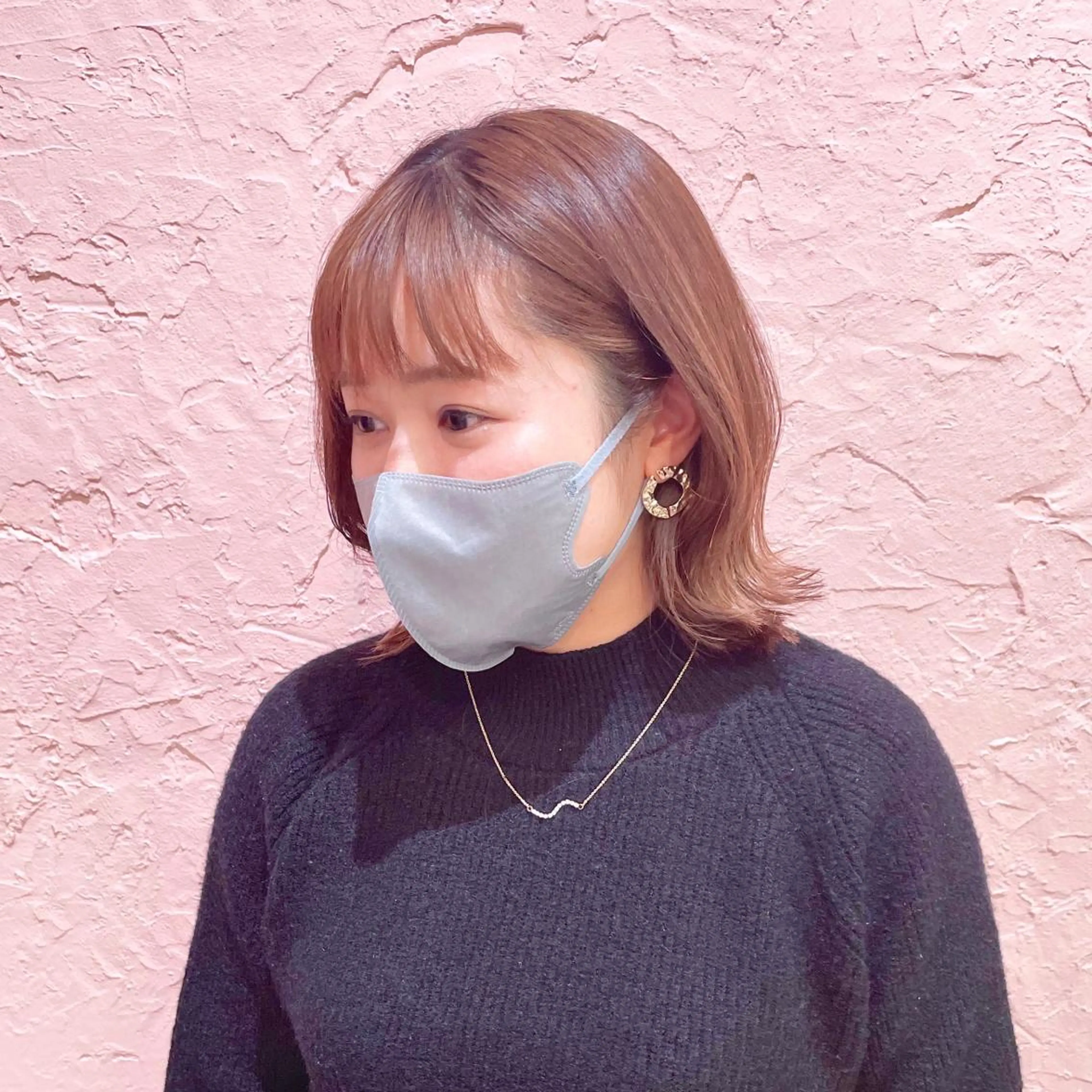 ミディアム ボブ 小顔カット カット トリートメント ショート/ボブ/ 透明感カラー/ほのかのヘアスタイル