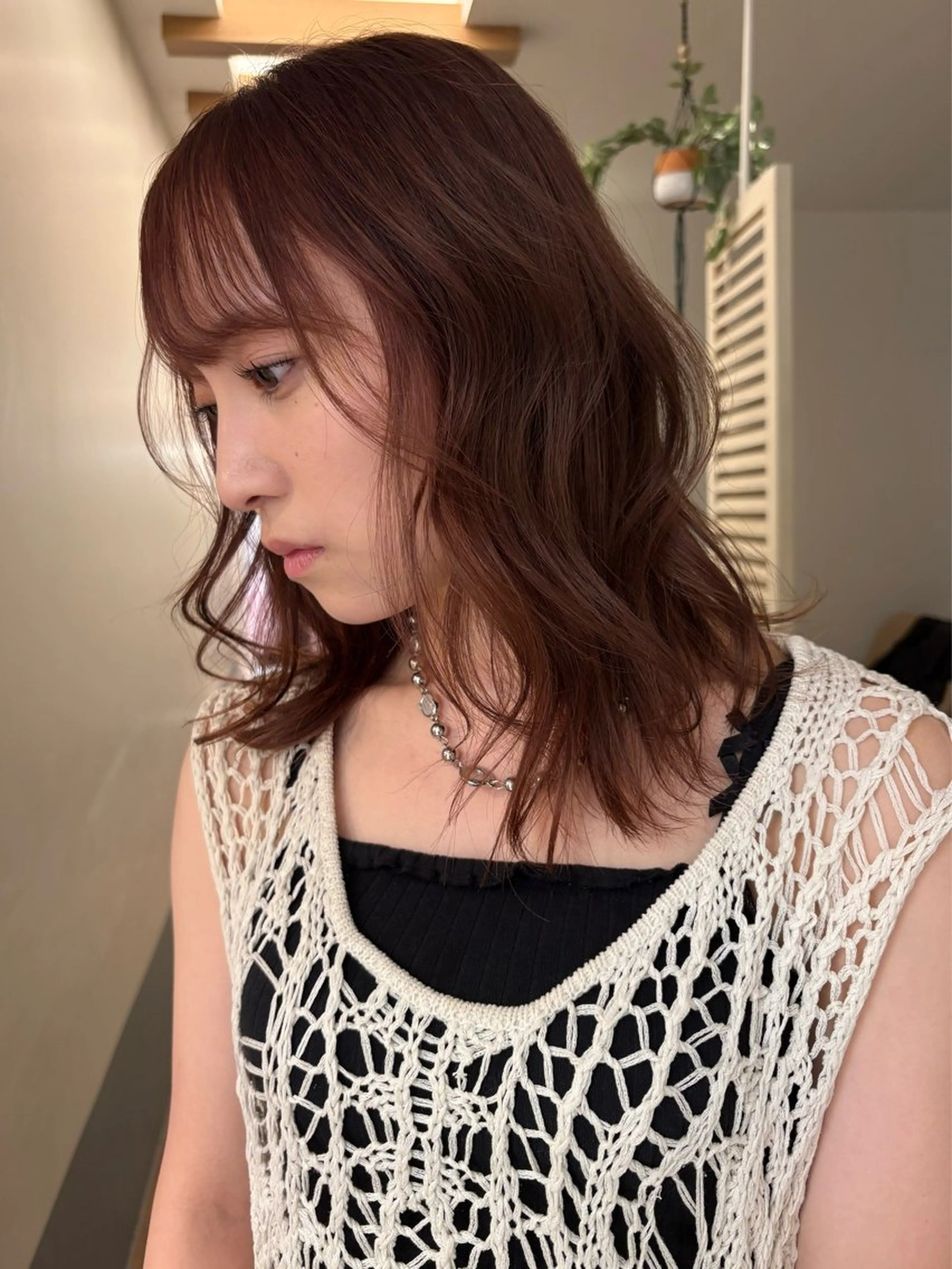 ミディアム カラー ブリーチ ブリーチなしカラー ヘアカラー トリートメント リカ/ハイトーン ・オリーブ🍀のヘアスタイル
