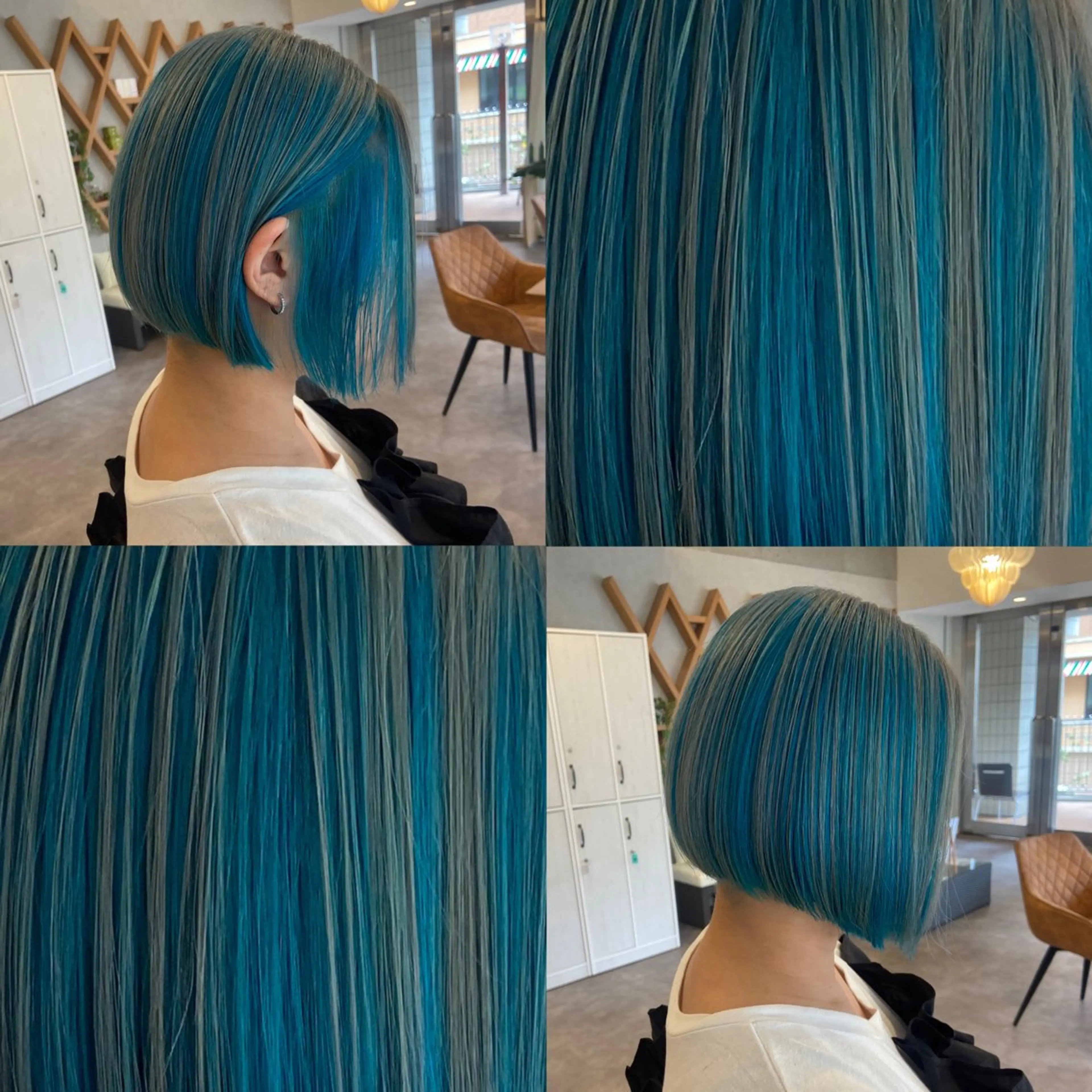 ショート カラー ブルーカラー シルバー ヘアカラー トリートメント ELLE&SALLY 石野のヘアスタイル
