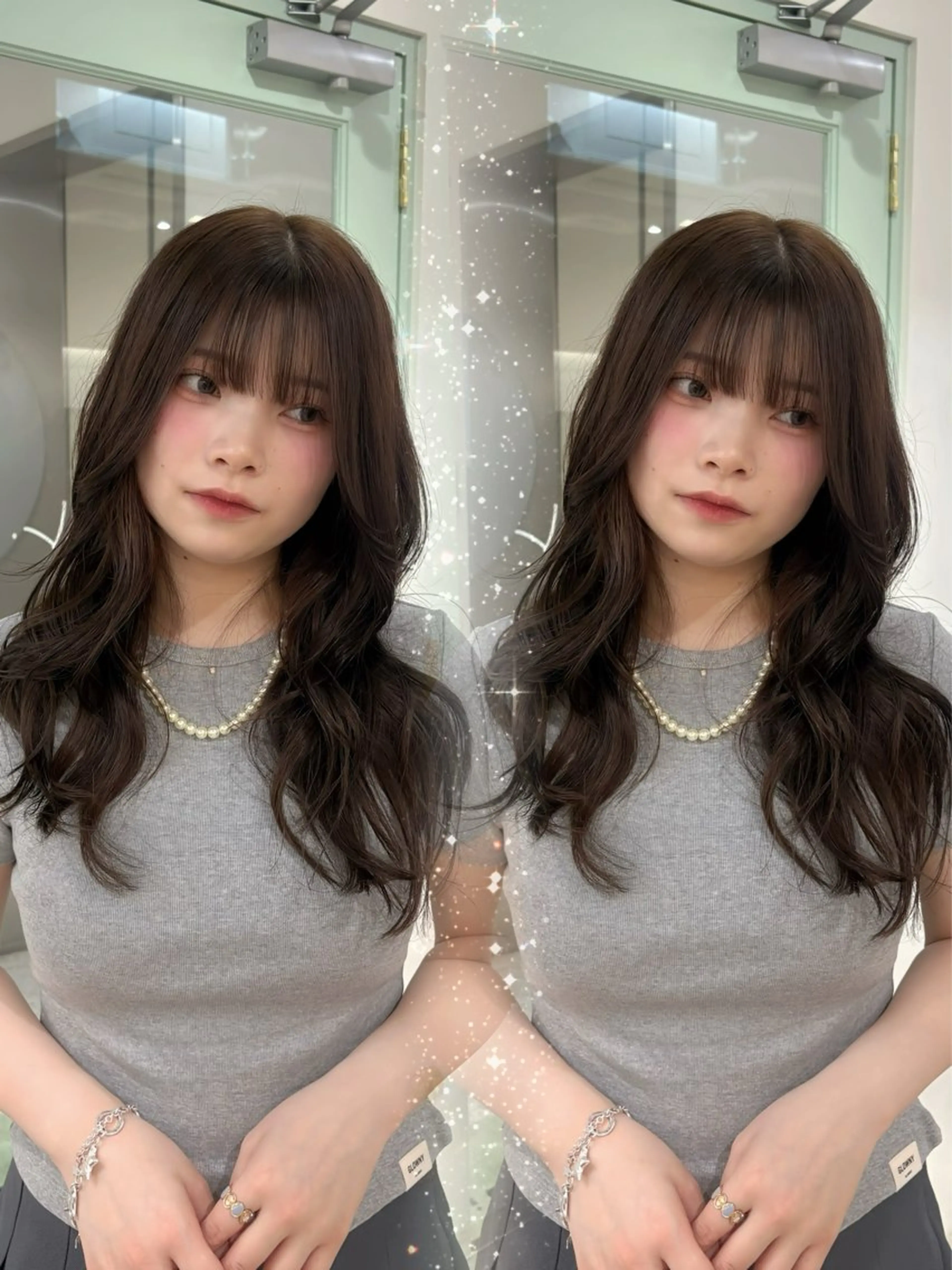 ロング ヘアカラー 韓国ヘア🇰🇷 𝑳𝒊𝒏𝒂🤍のヘアスタイル