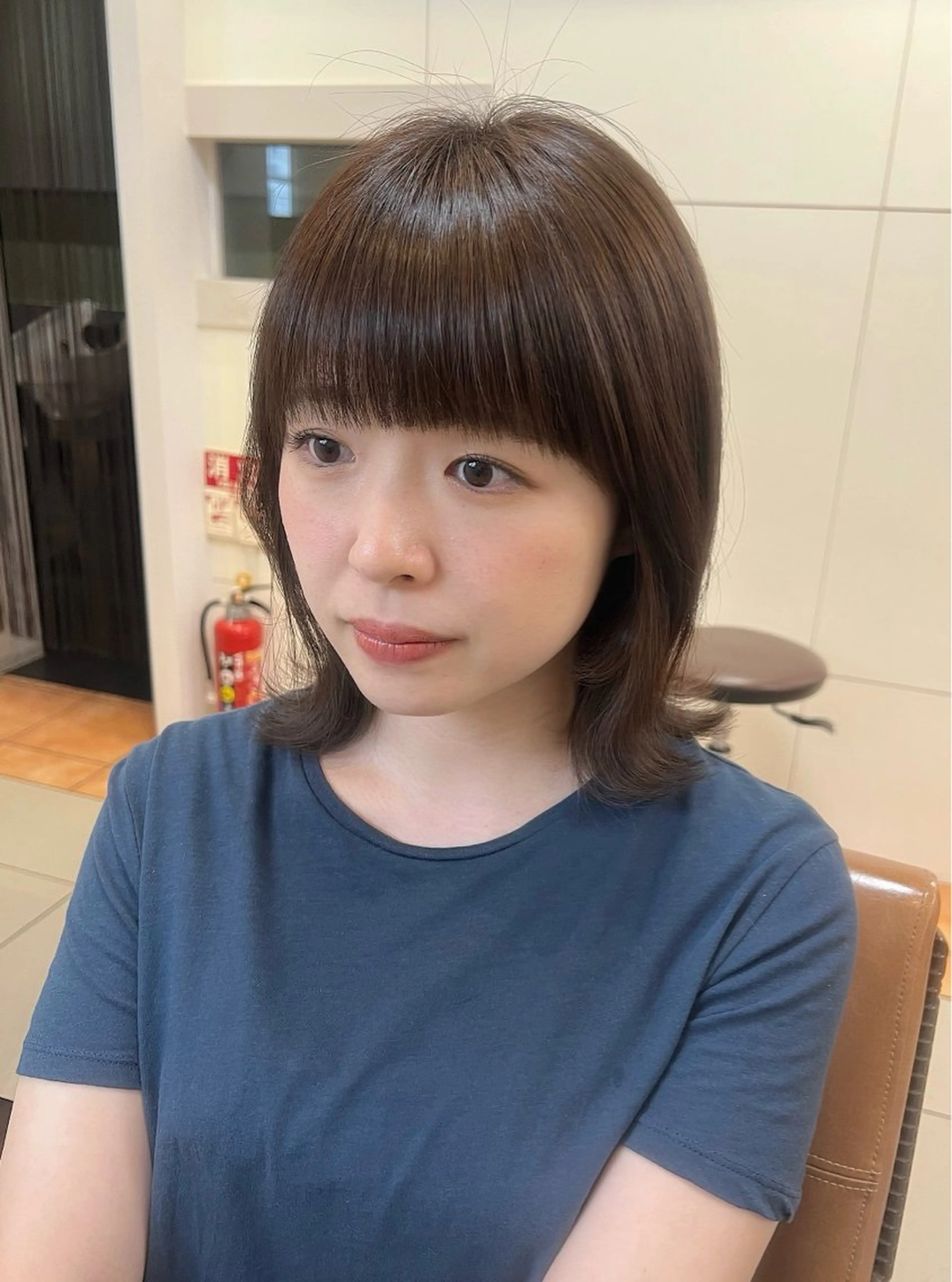 ミディアム カラー アッシュ オリーブアッシュ ワイドバング カット ヘアカラー 頭皮×髪質改善 透明感カラー💎中村のヘアスタイル