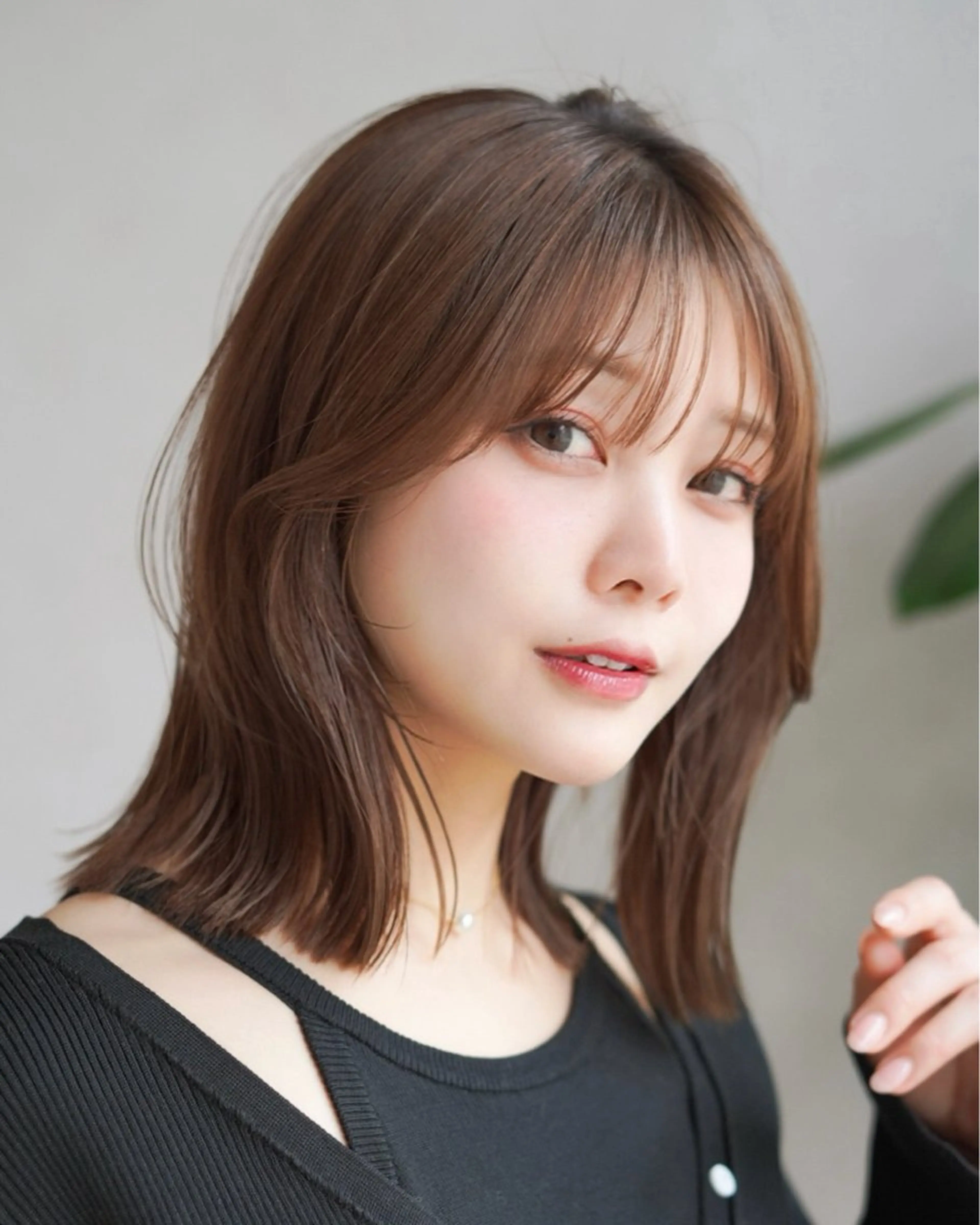 ミディアム カラー カット ヘアカラー ren ボブロブ/ミディアムのヘアスタイル