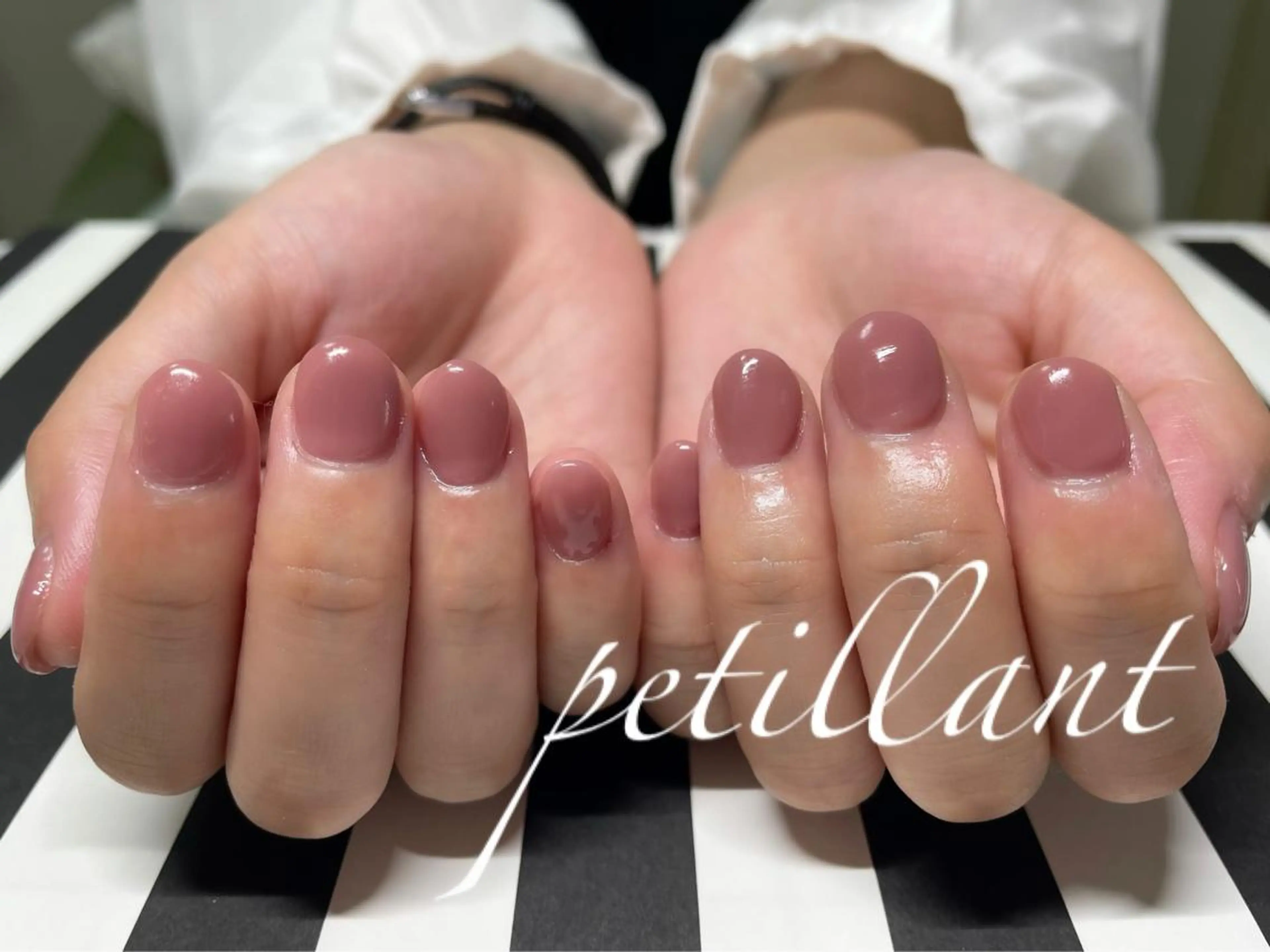ネイル 長さ出し ピンク ハンドネイル ハンドケア nail salon petillantのネイルデザイン