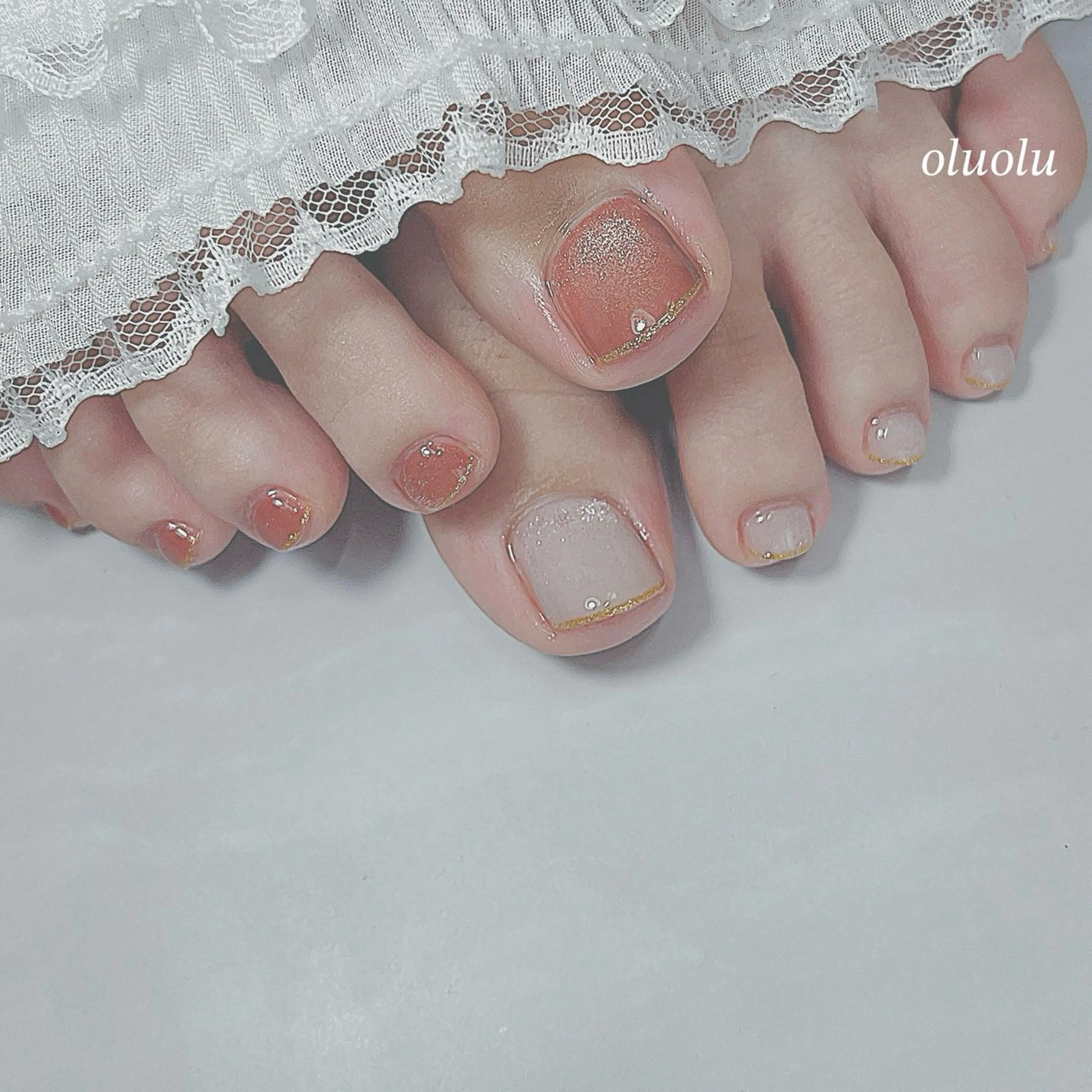 ネイル アートネイル フットネイル マグネットネイル ニュアンスネイル 大村 紬華のネイルデザイン