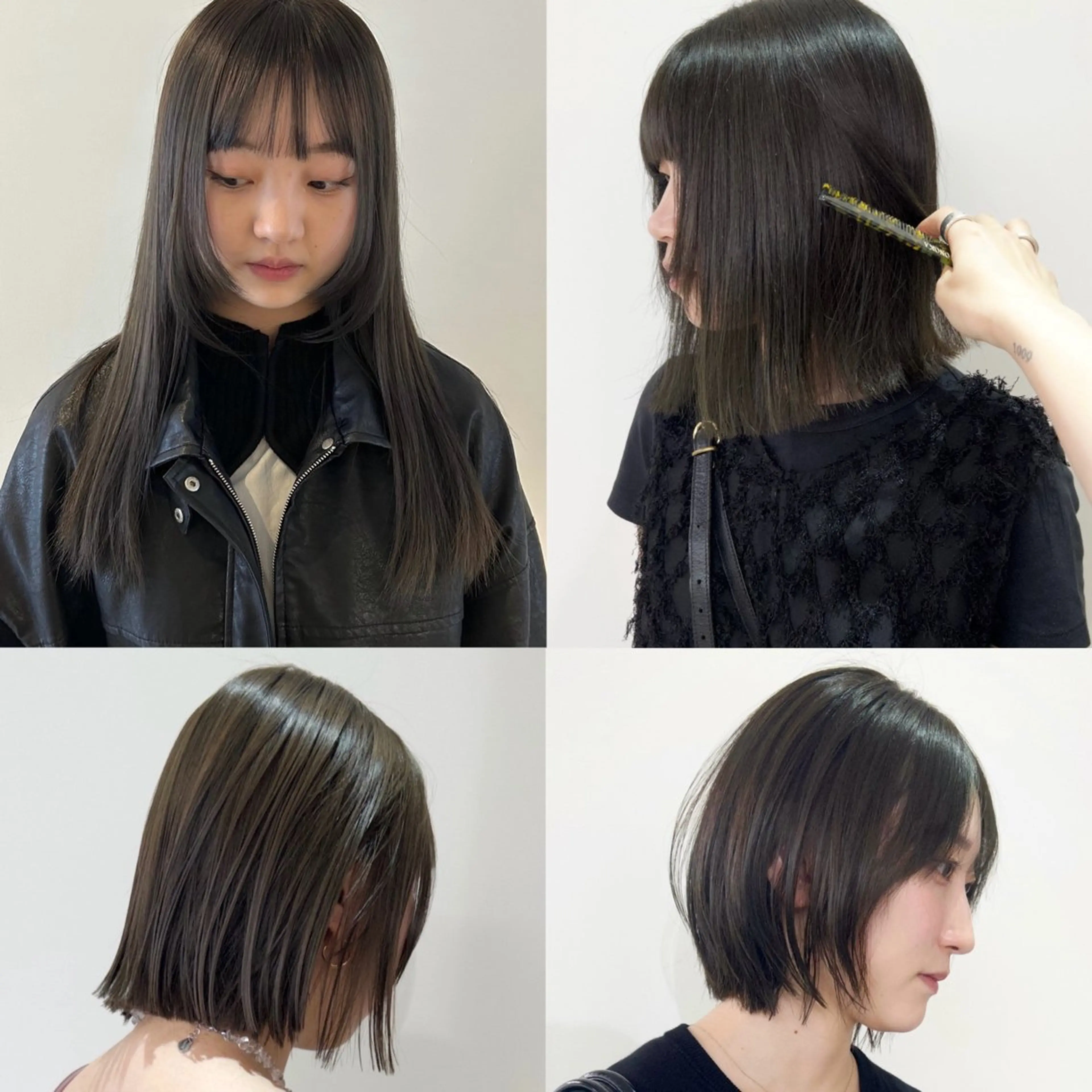 ミディアム カラー 透明感カラー グレージュ オリーブグレージュ オリーブグレー 顔まわりレイヤー カット ヘアカラー トリートメント nonoka オリーブ/レイヤーのヘアスタイル