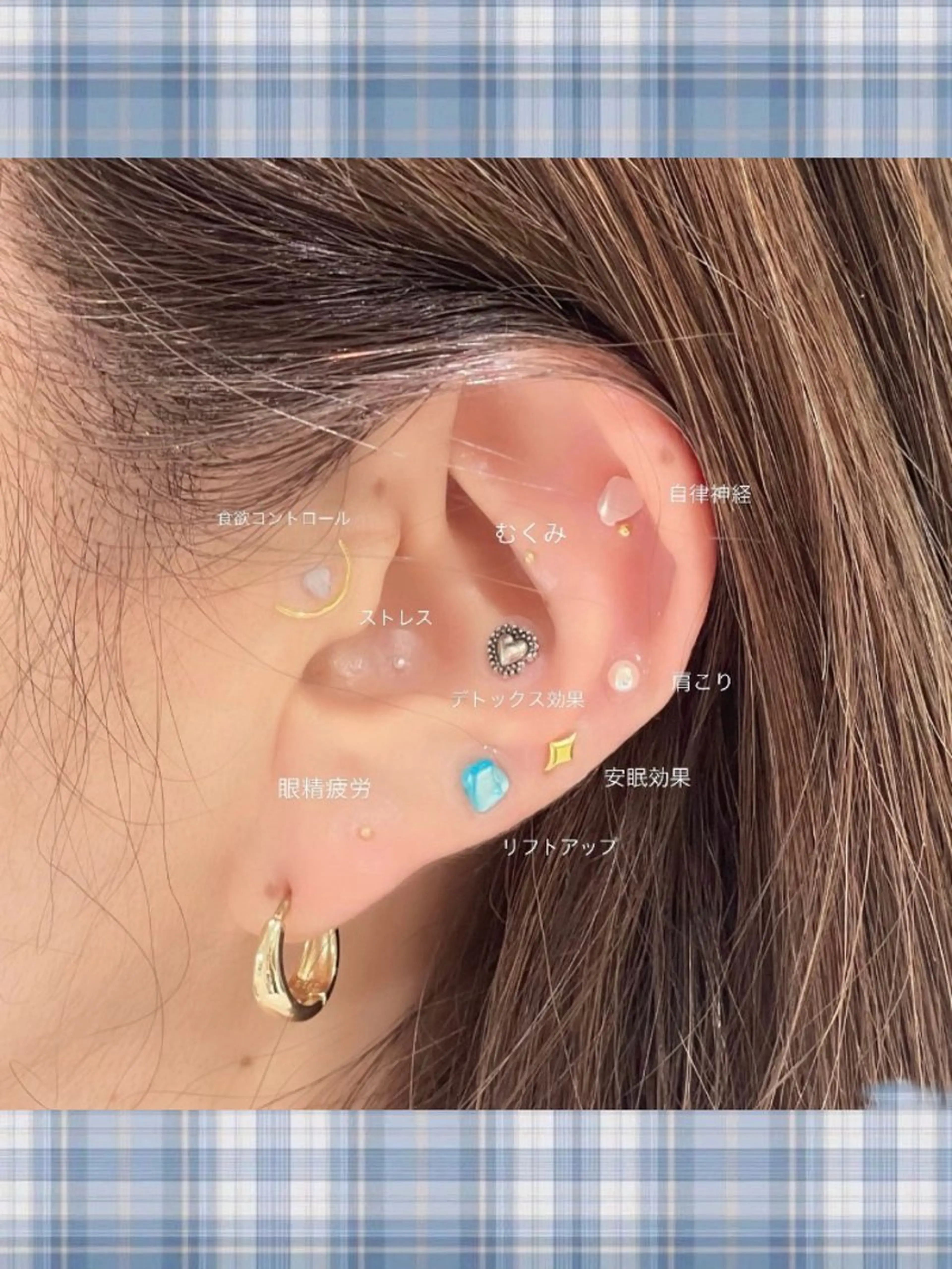 【2名様限定💖】耳ツボジュエリー💎✨片耳３粒づつ、計6粒の写真