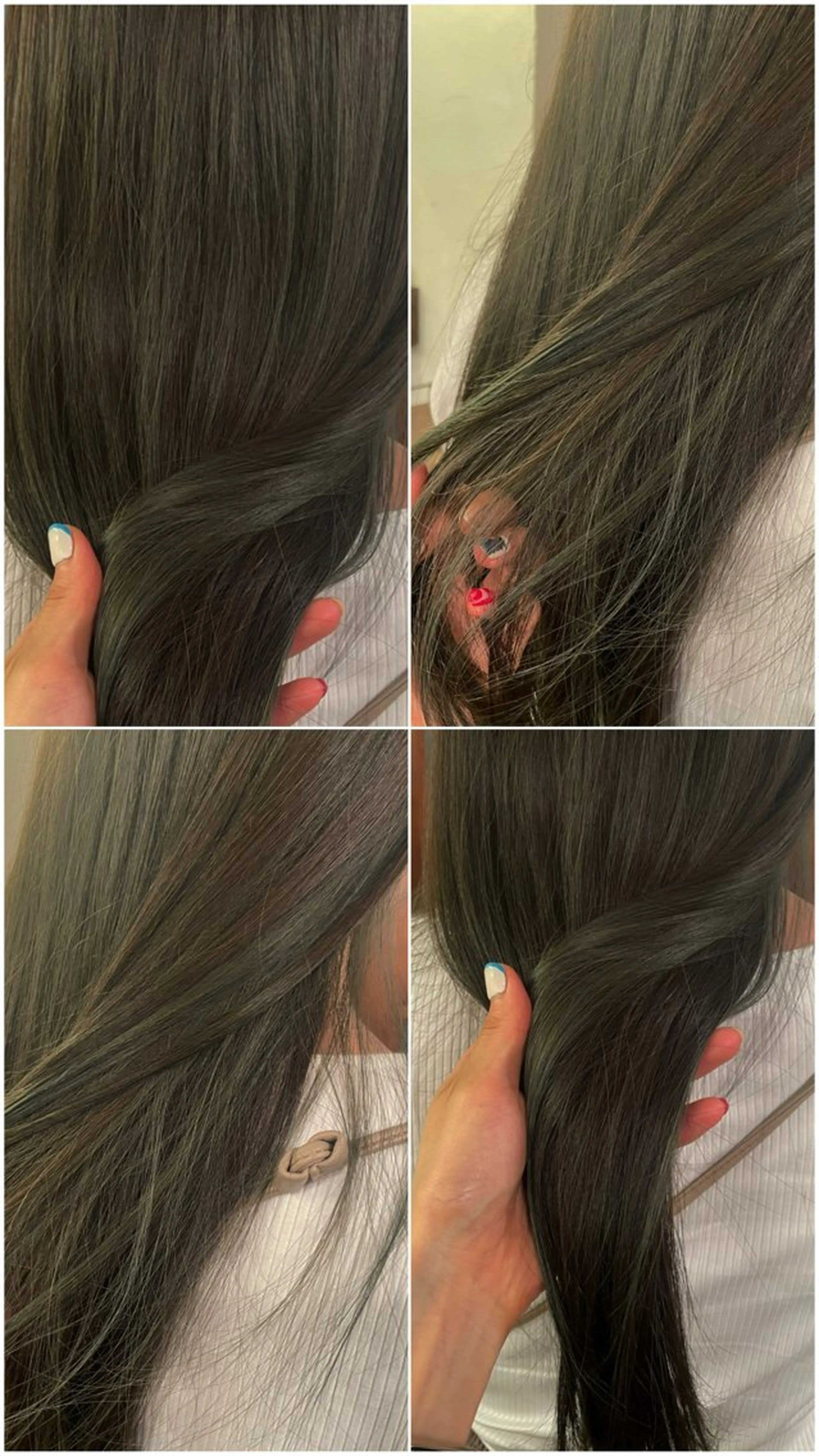 ロング カラー オリーブカラー 宮崎 あゆみのヘアスタイル