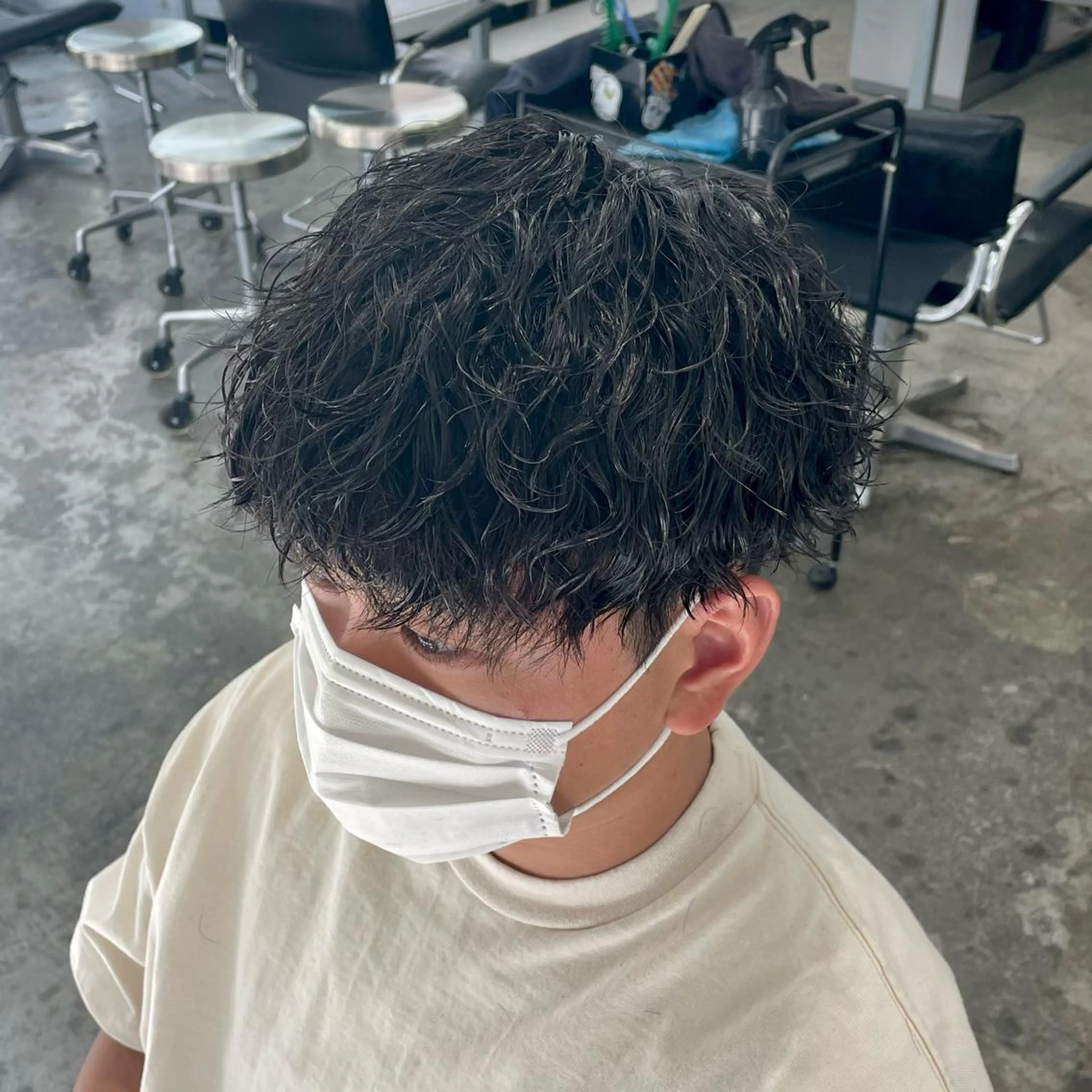 ショート パーマ メンズ マッシュ カット パーマ メンズ特化美容師/ 藤戸 椋のヘアスタイル