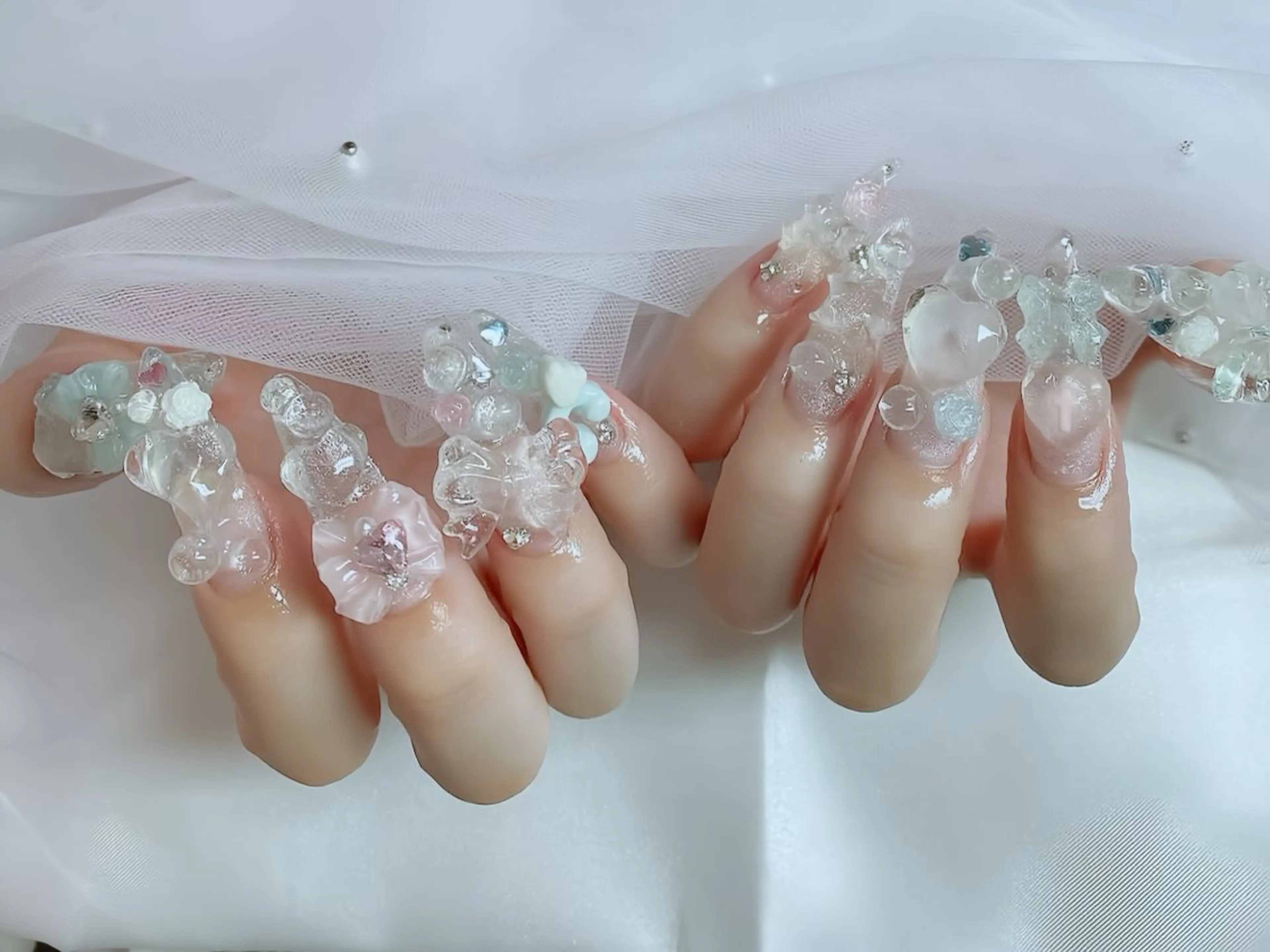 ネイル べっ甲ネイル チークネイル フラッシュネイル フラワーネイル フットネイル ハンドネイル Rin Nail Shinokuboのネイルデザイン