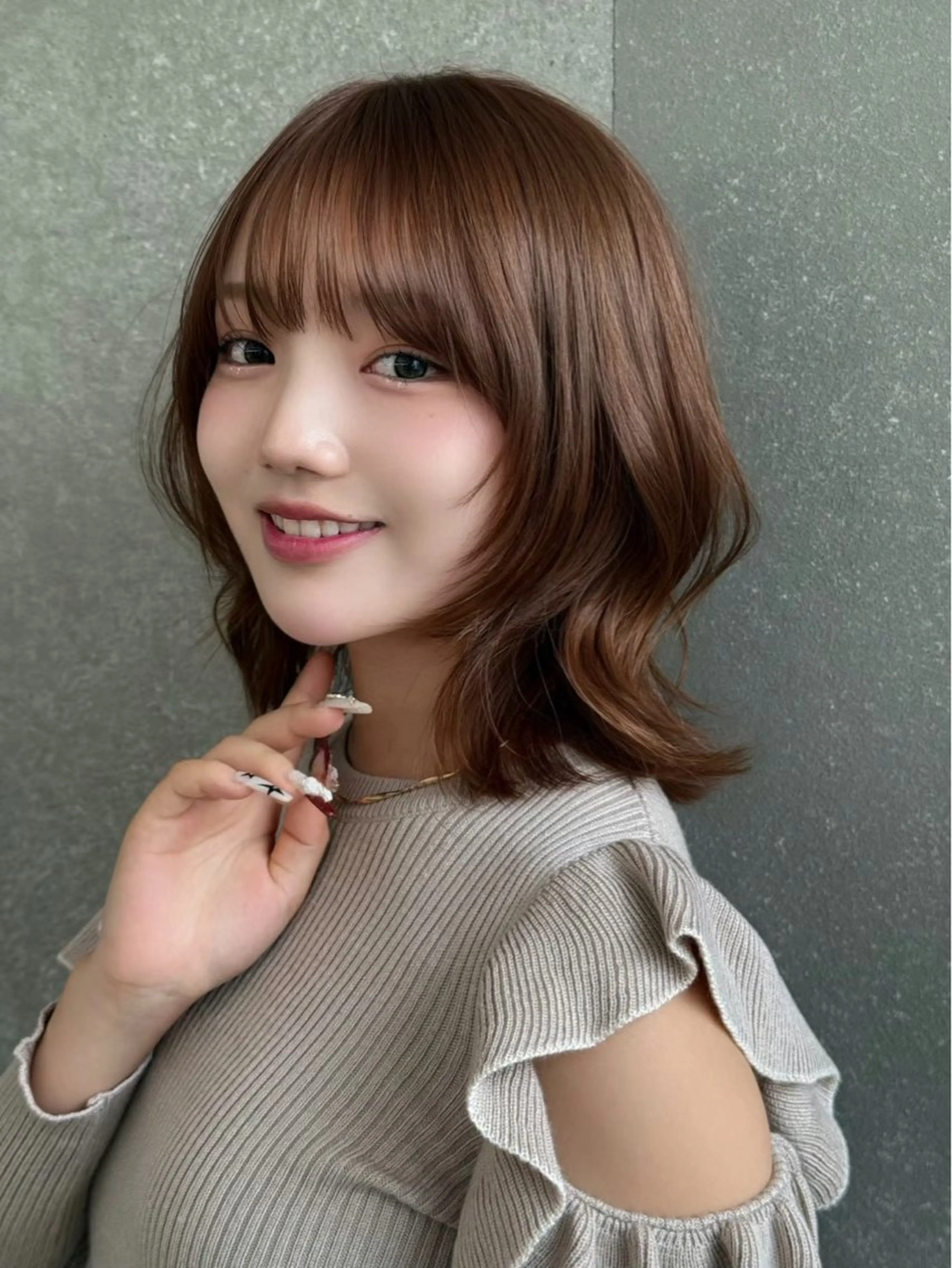 ショート 切りっぱなしボブ ボブ くびれヘア 外ハネヘア カット ヘアカラー トリートメント ボブ/ショート/艶髪 カラー/TOSHIのヘアスタイル