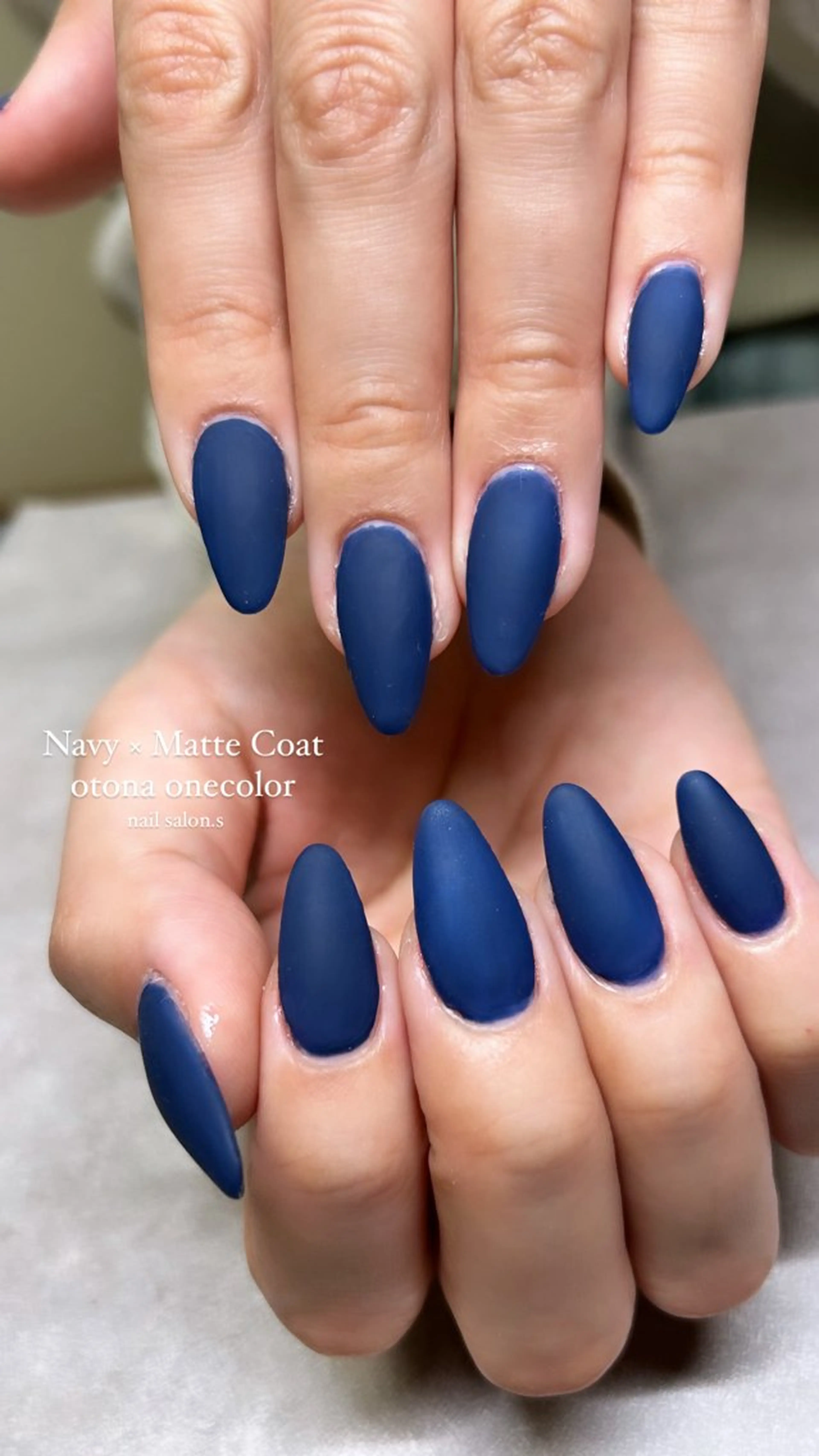 ネイル マットネイル ネイビー ワンカラーネイル シンプルネイル ネイルチップ 関山 志乃のネイルデザイン