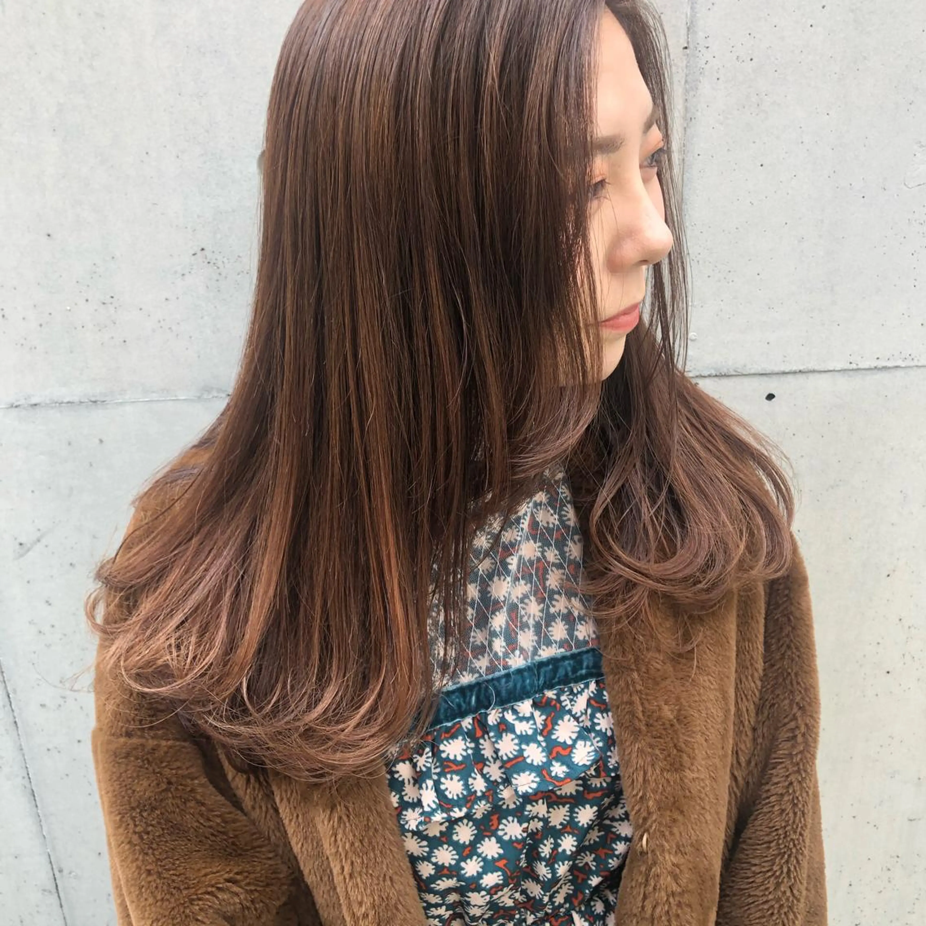 ミディアム カラー ヘアカラー トリートメント salowin SHIBUYA me+店所属・kasumi/渋谷/ パーマのヘアスタイル