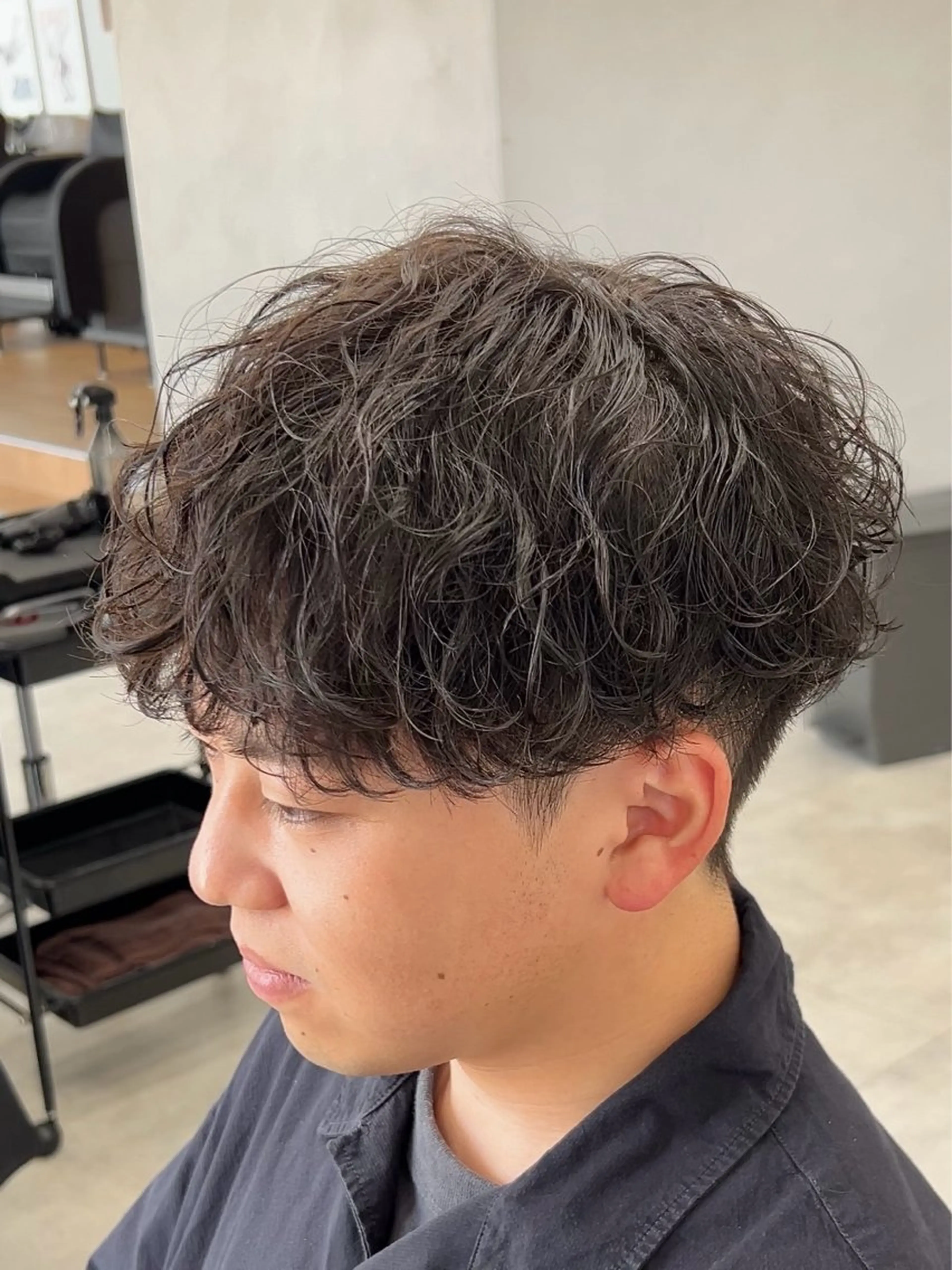 ショート パーマ メンズ マッシュ メンズパーマ ツイストスパイラルパーマ スパイラルパーマ メンズパーマ/ 新潟駅/佐藤裕のヘアスタイル