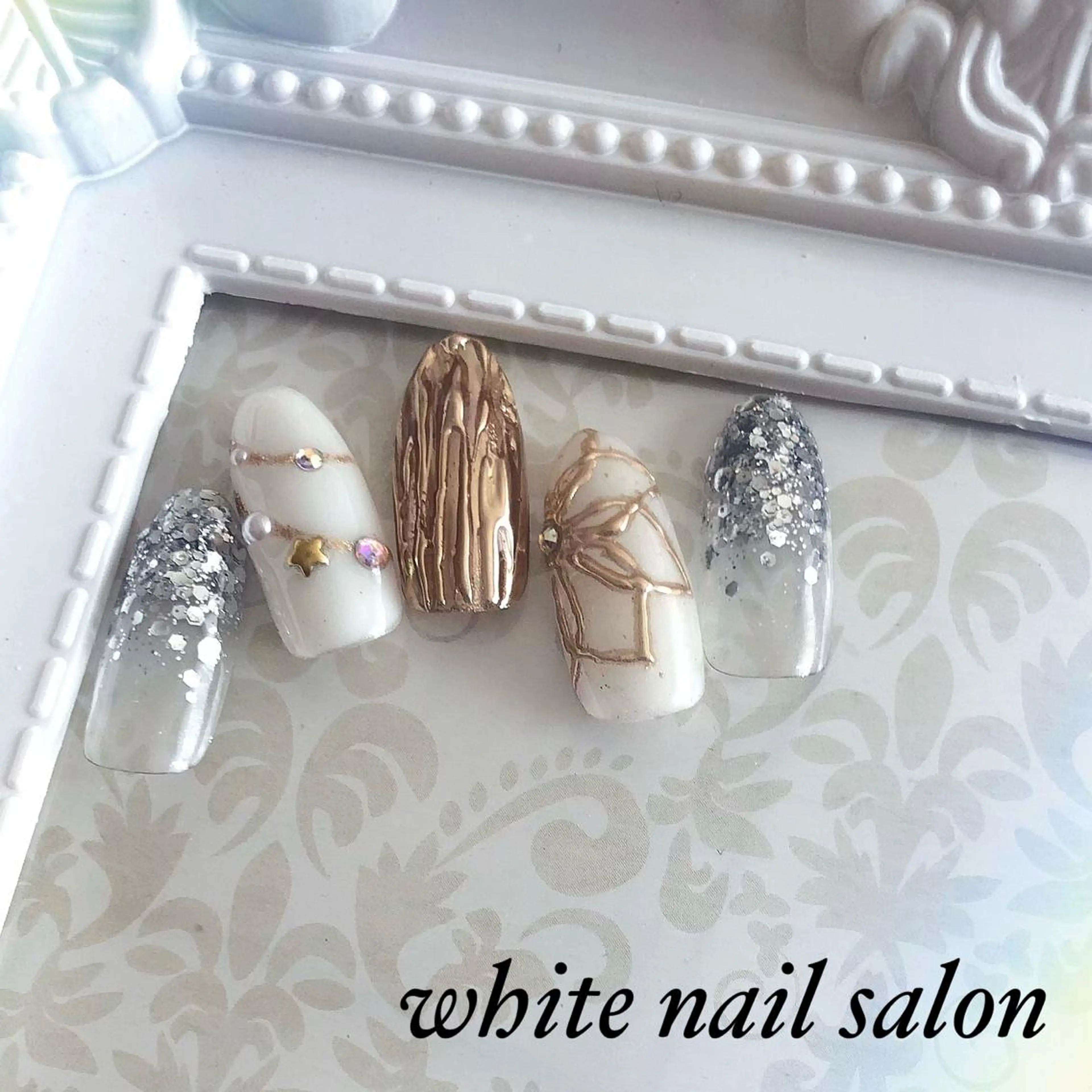 ネイル フットネイル ジェルネイル ハードジェル 持ち込み ソフトジェル ハンドネイル white nail salonのネイルデザイン