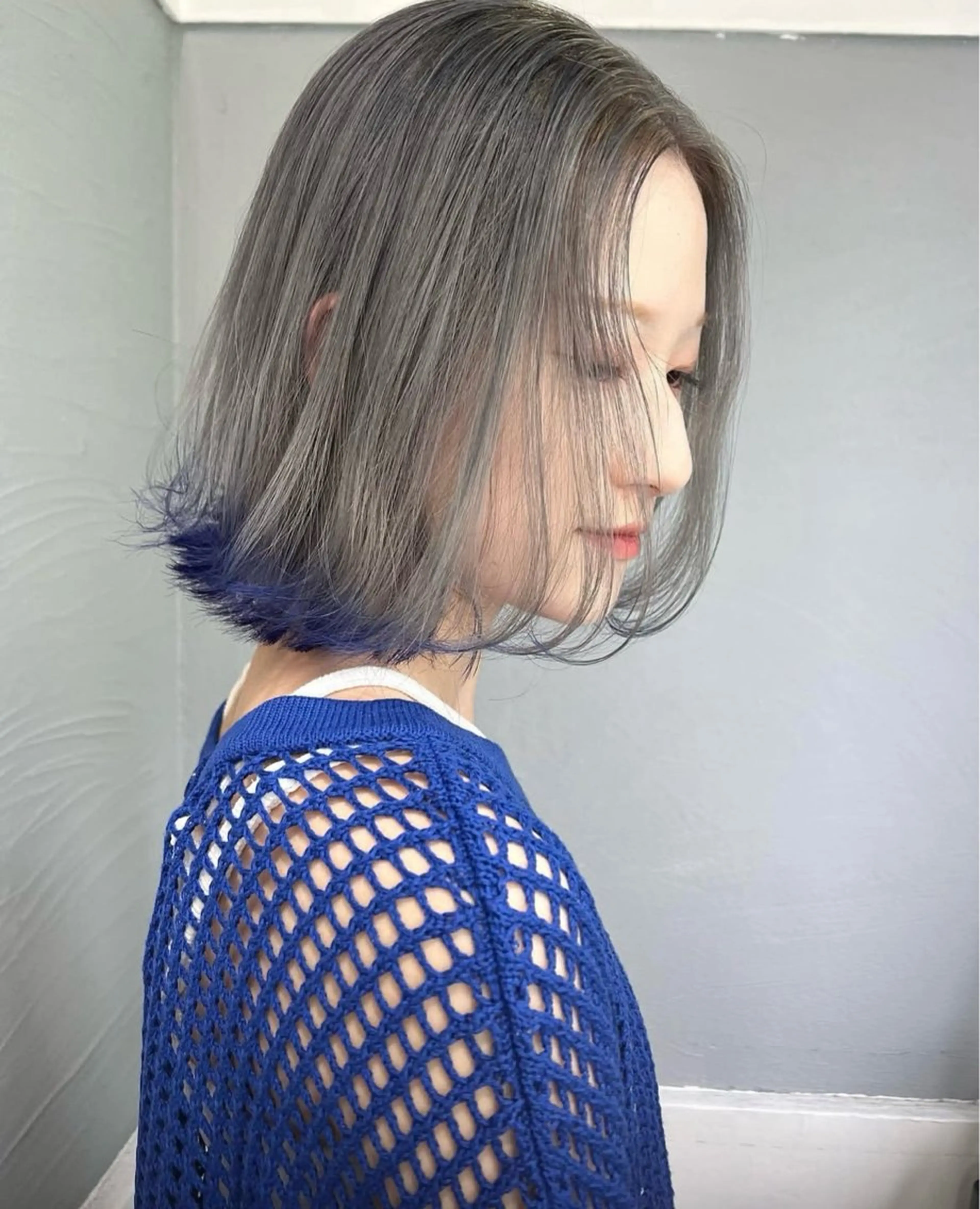 ミディアム カラー ヘアカラー GiseL アンリのヘアスタイル