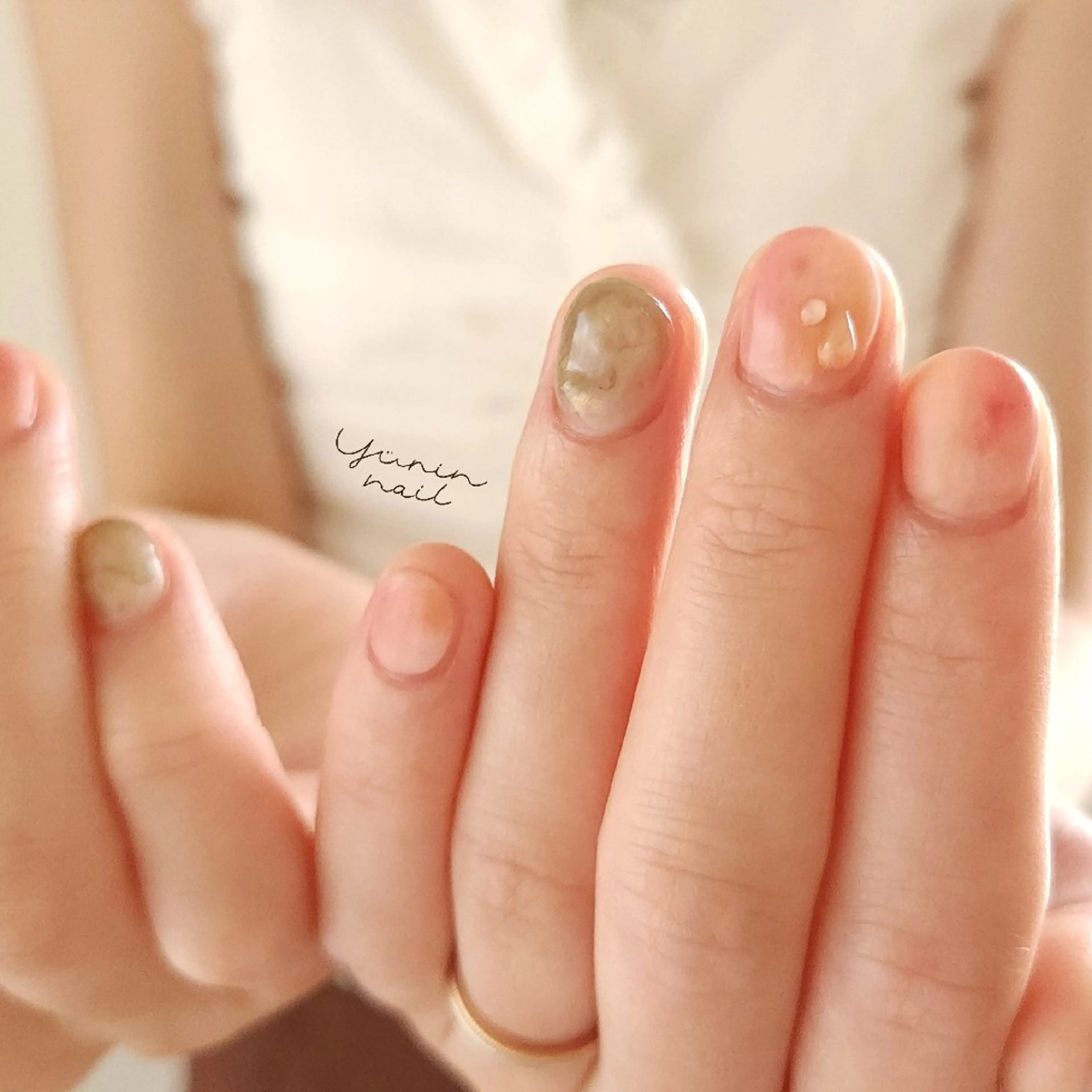 ネイル ニュアンスネイル ショートネイル ショートネイル専門 yurin nailのネイルデザイン